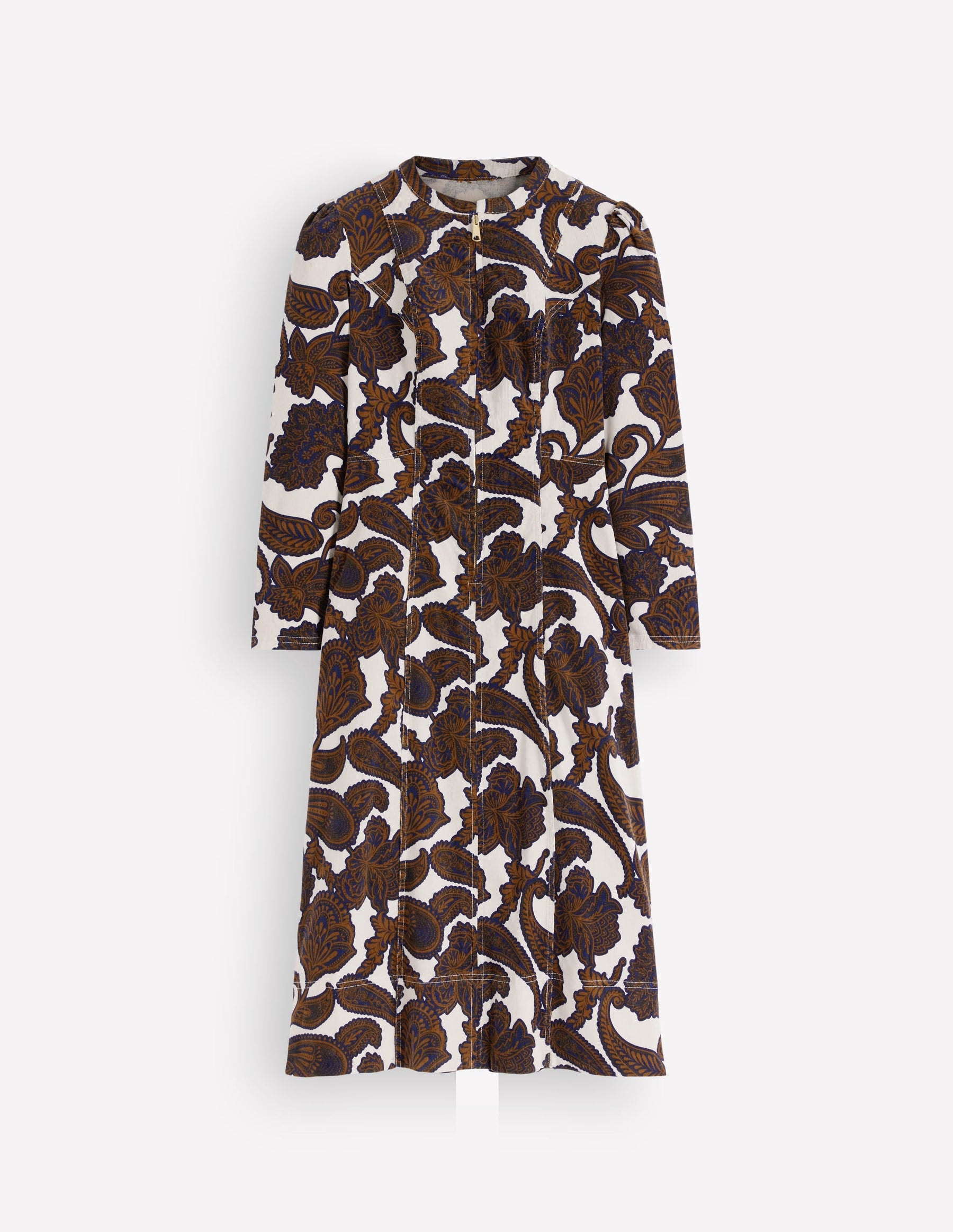 Una Cord Midi Dress-Almond Milk Paisley Bouquet