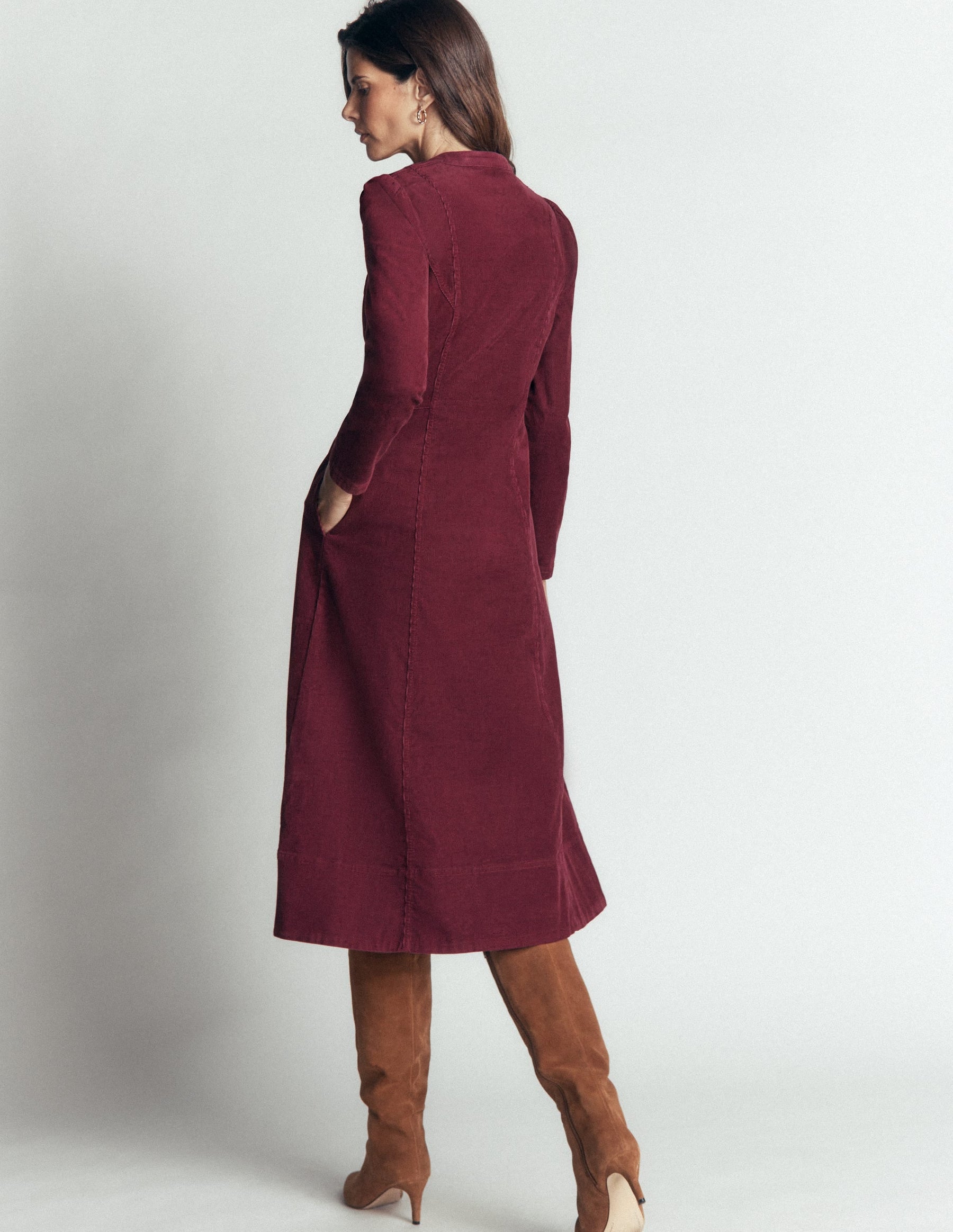 Una Cord Midi Dress-Purple Potion