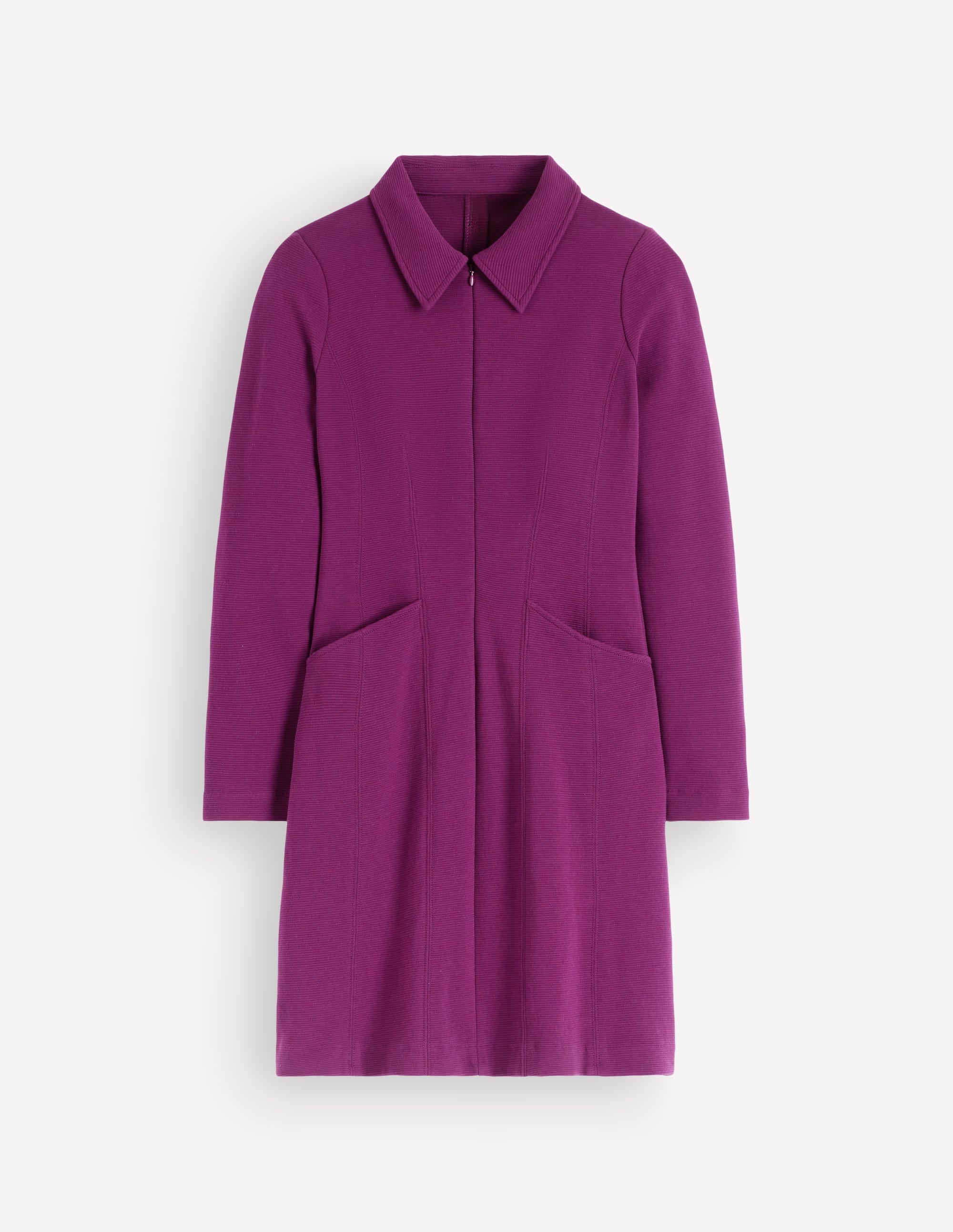 Nia Ottoman Long Sleeve Dress-Plum Jam