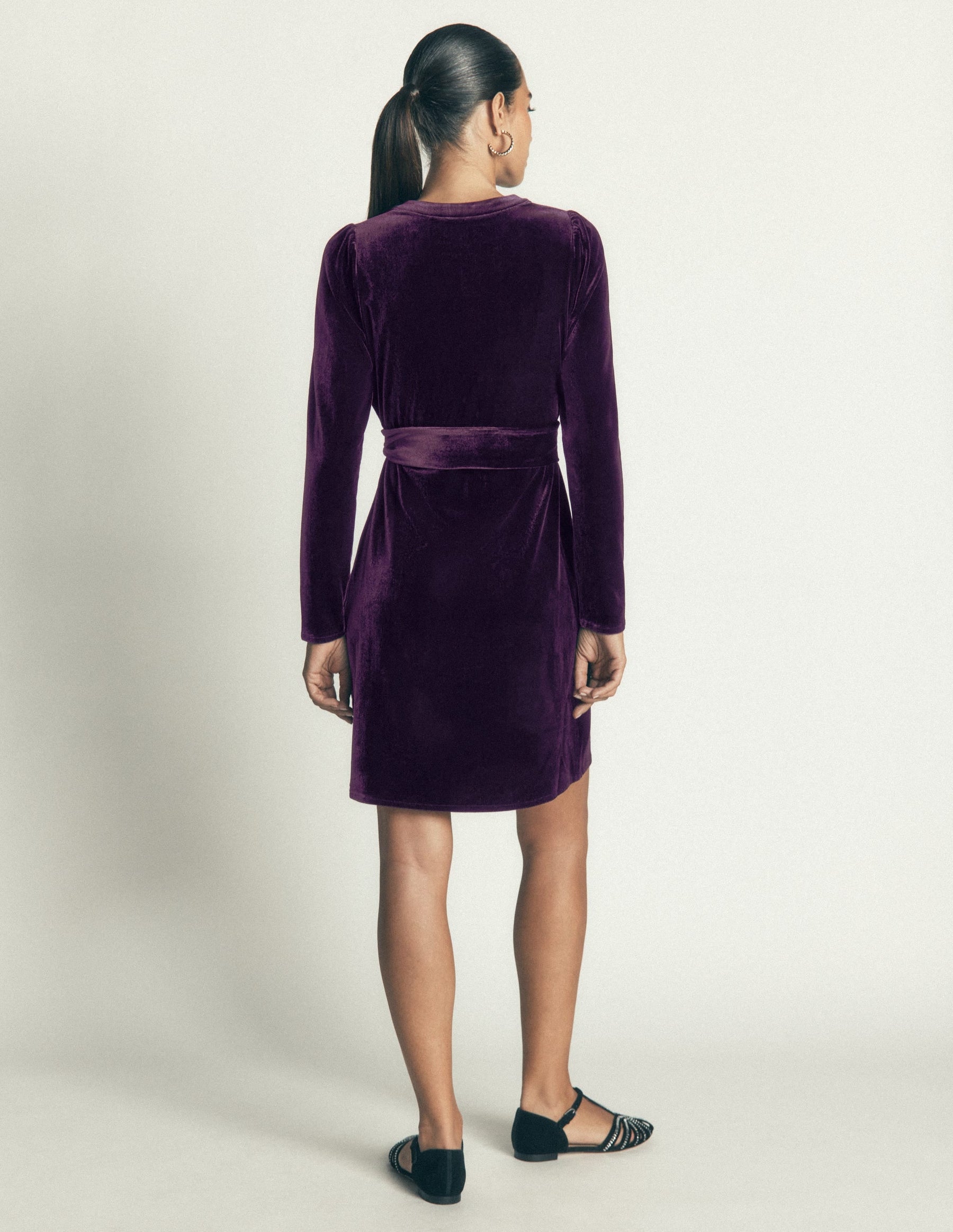 Honor Short Velvet Dress-Nightshade