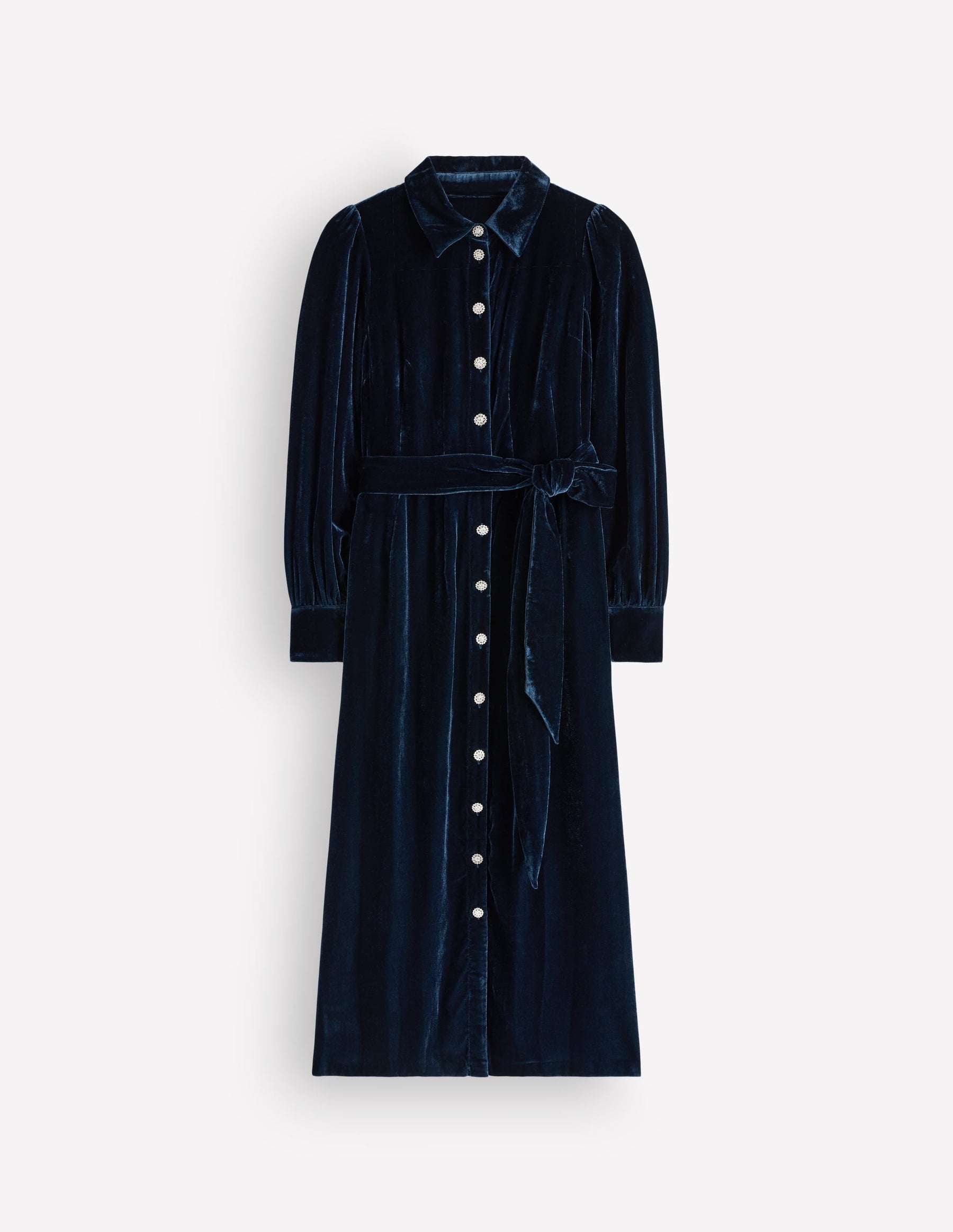 Maeve Velvet Shirt Dress-Teal Ocean