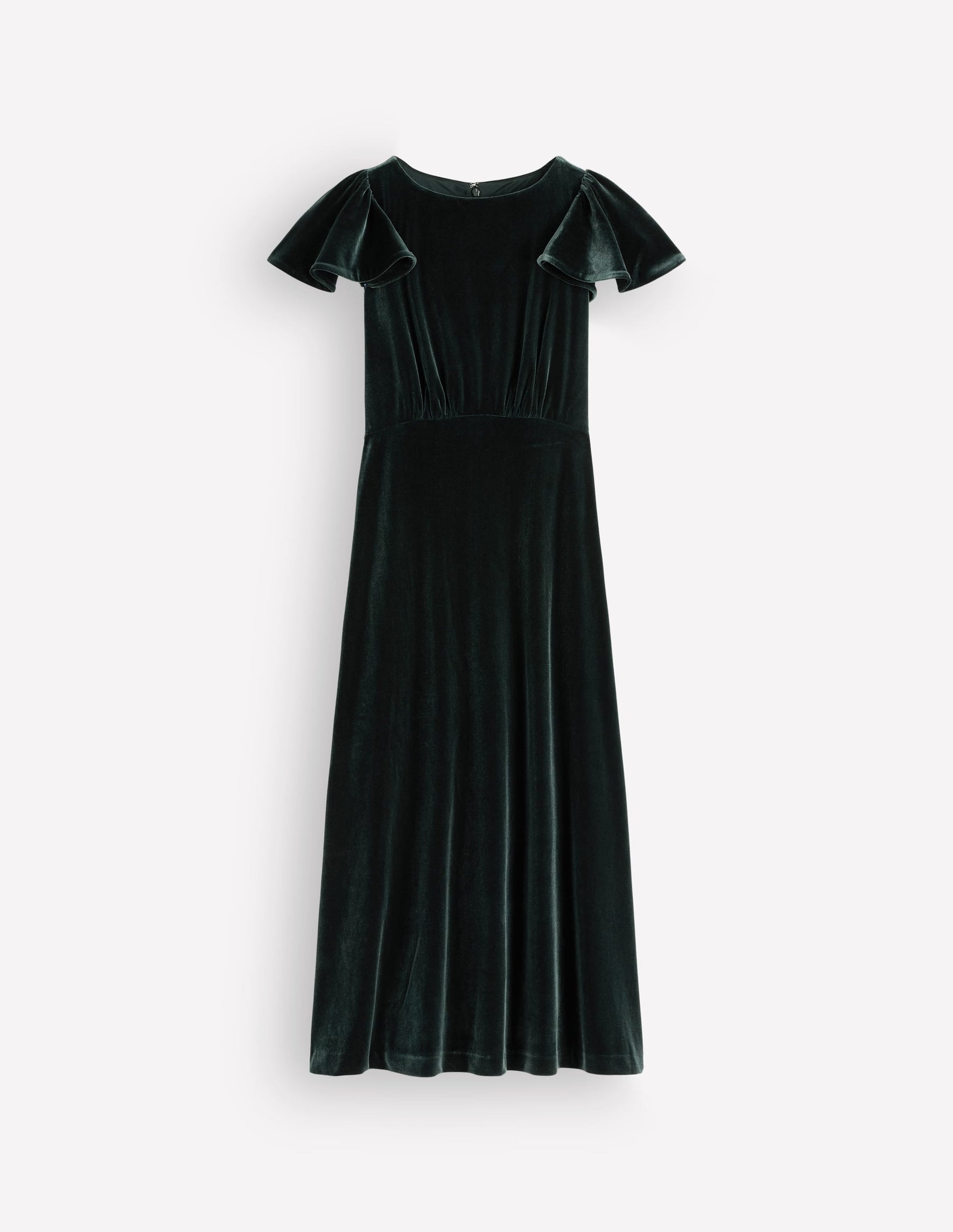 Draped Sleeve Velvet Dress-Scarab