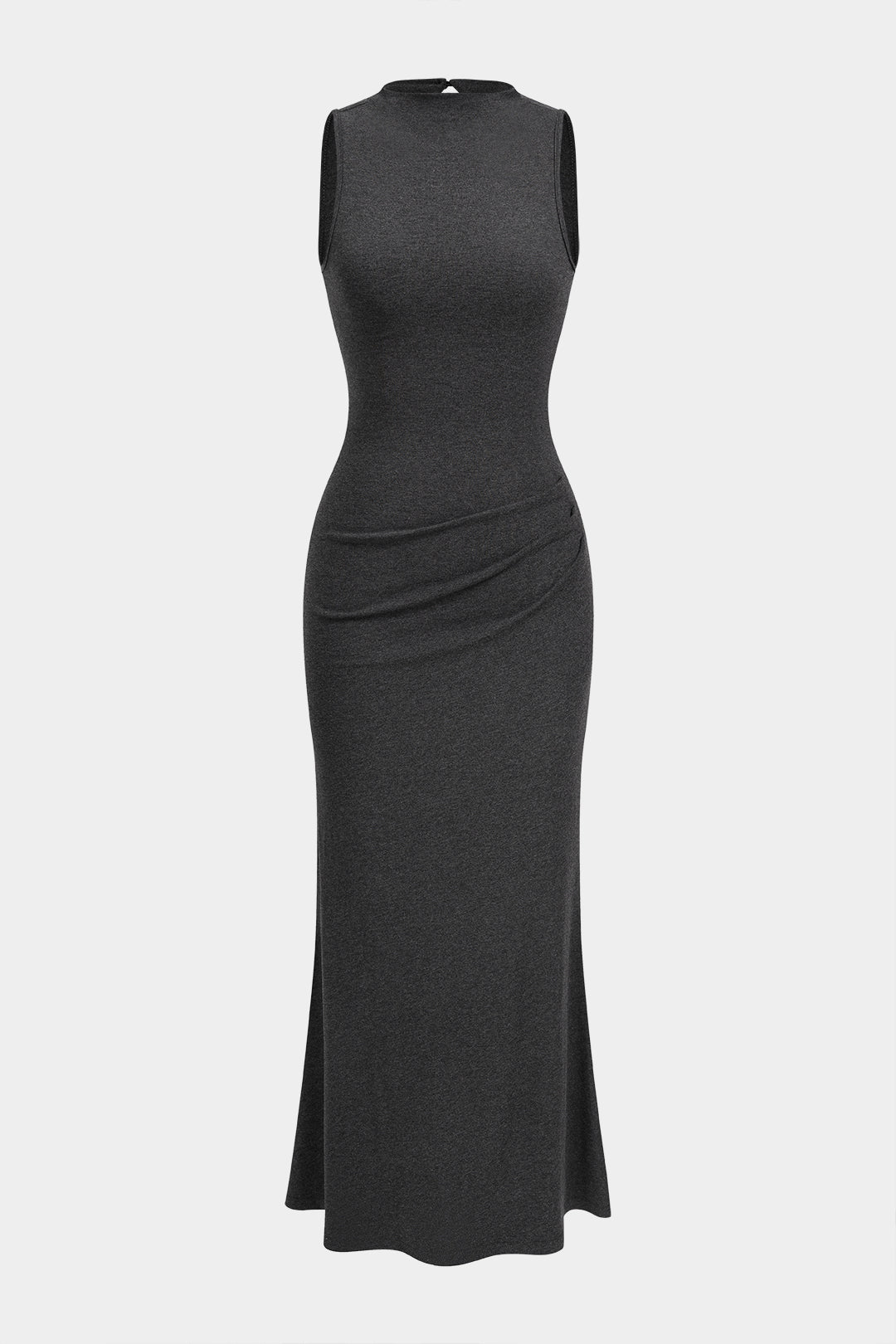 Tie-Up Ruched Sleeveless Maxi Dress