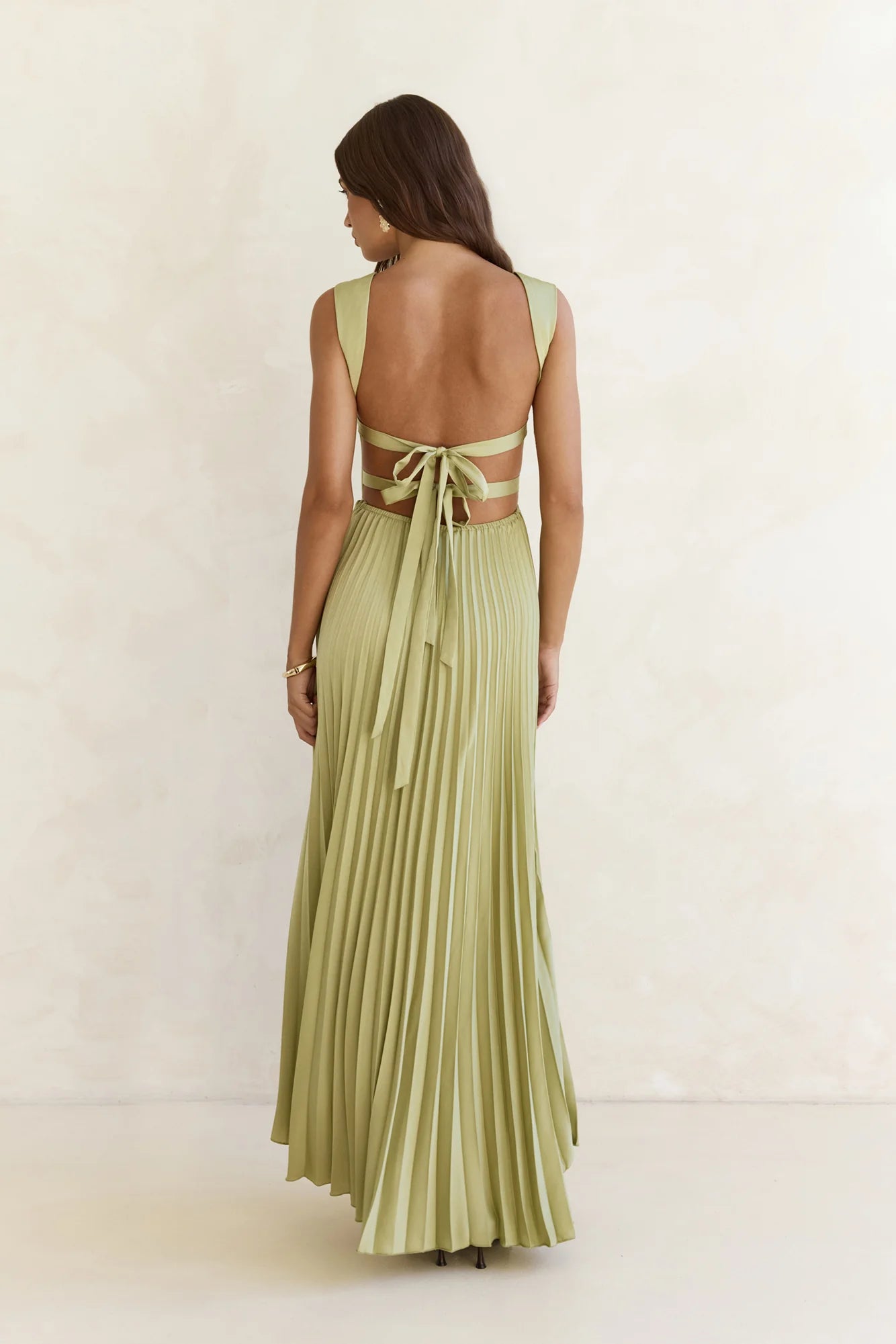 Song Of The Sky Plisse Maxi Dress Green