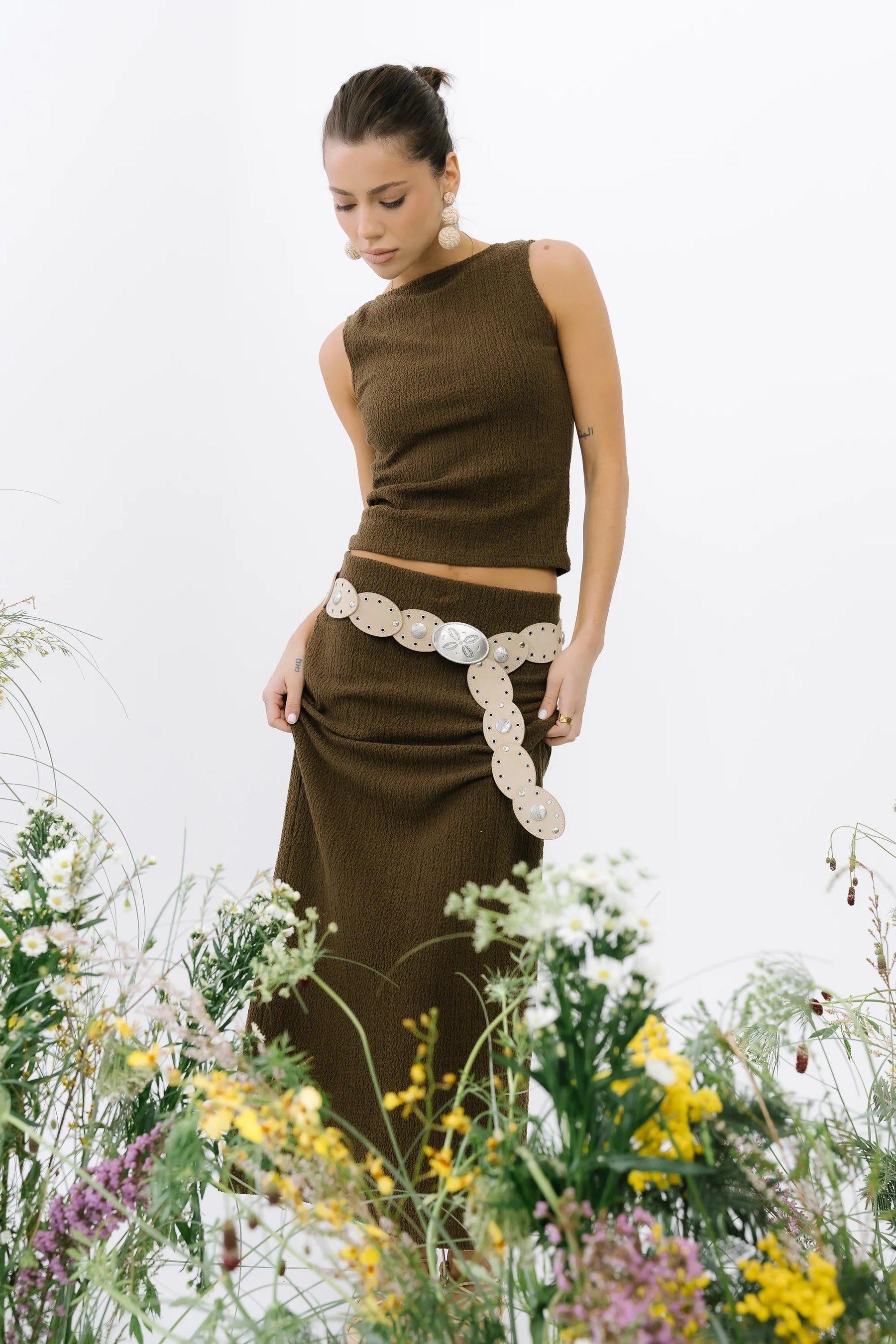 Opal Textured Top in Brown