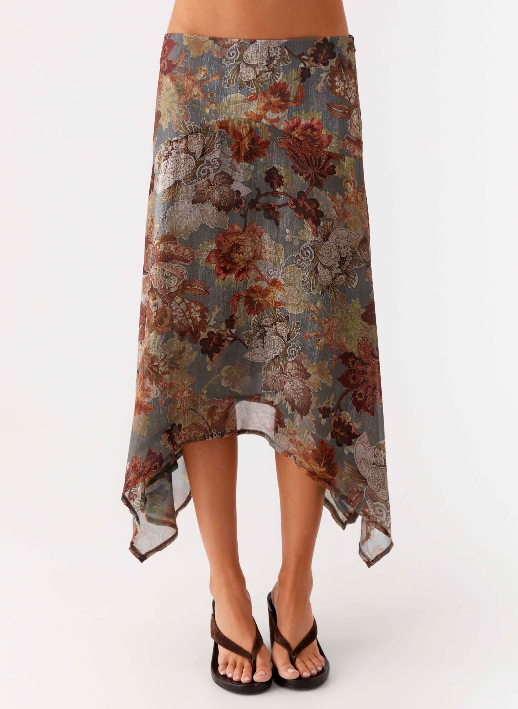 Rosewood Low Rise Midi Skirt - Vintage Blossom
