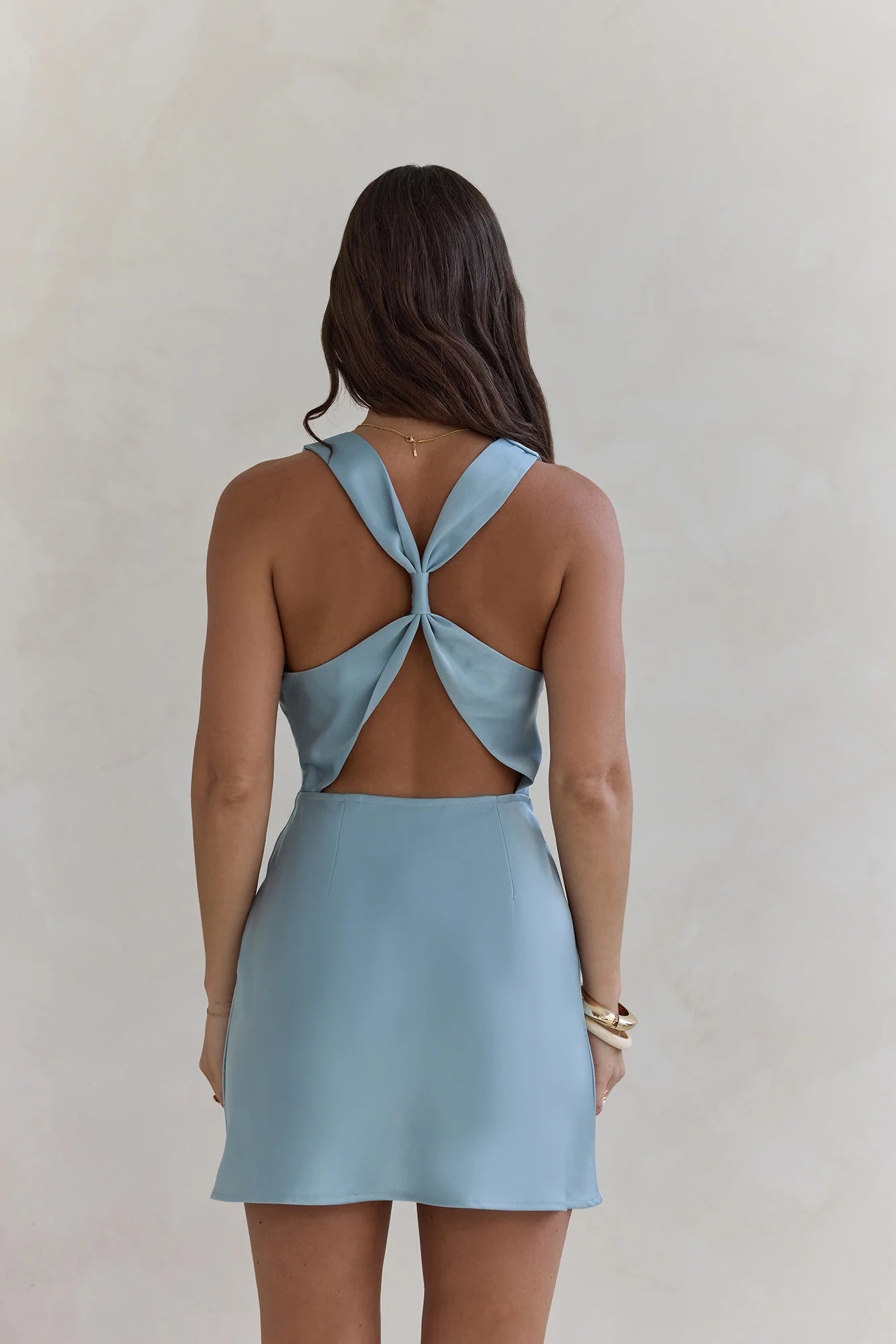 Flex Season Satin Mini Dress Blue
