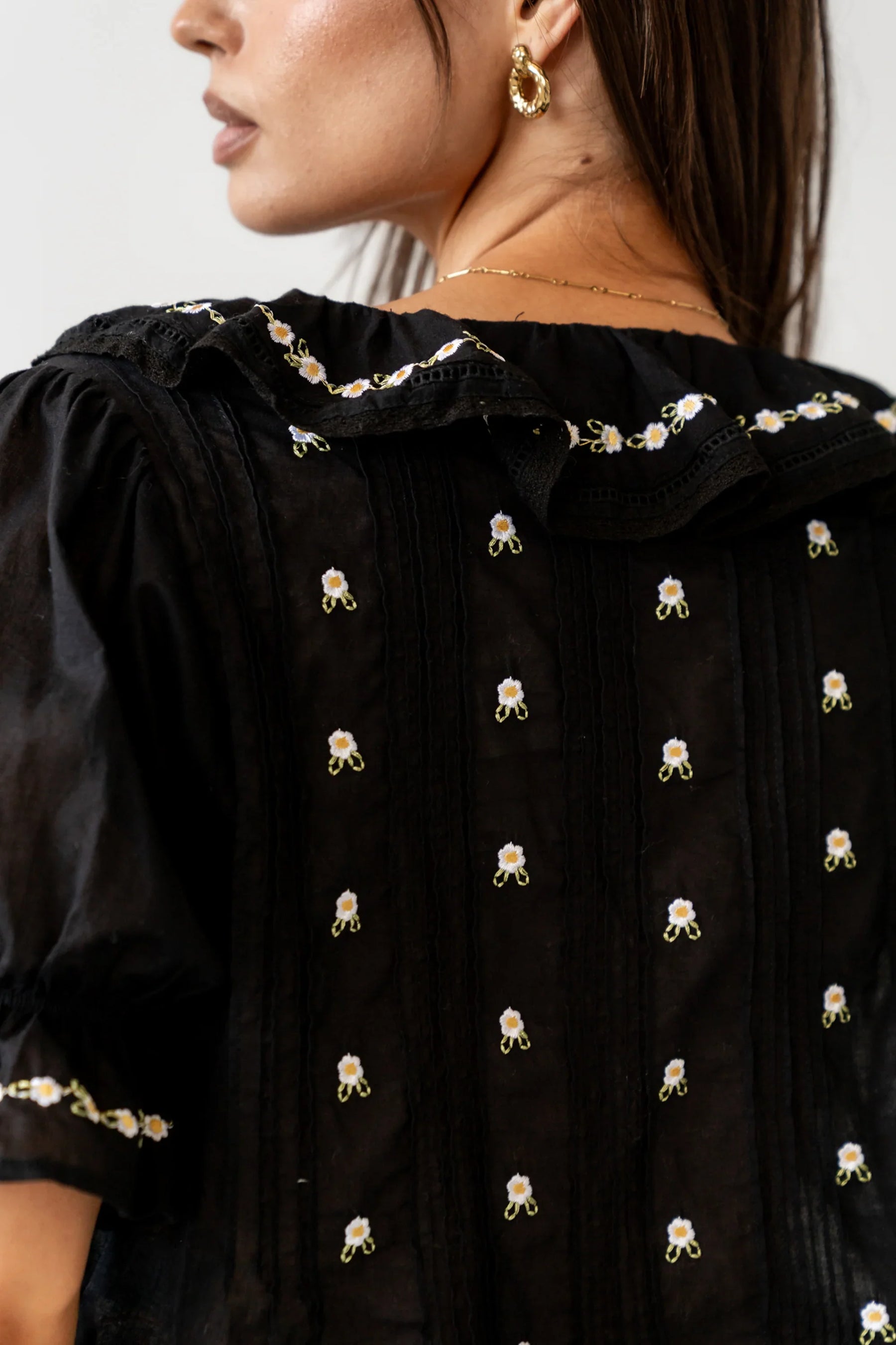 Suzie Embroidered Blouse in Black