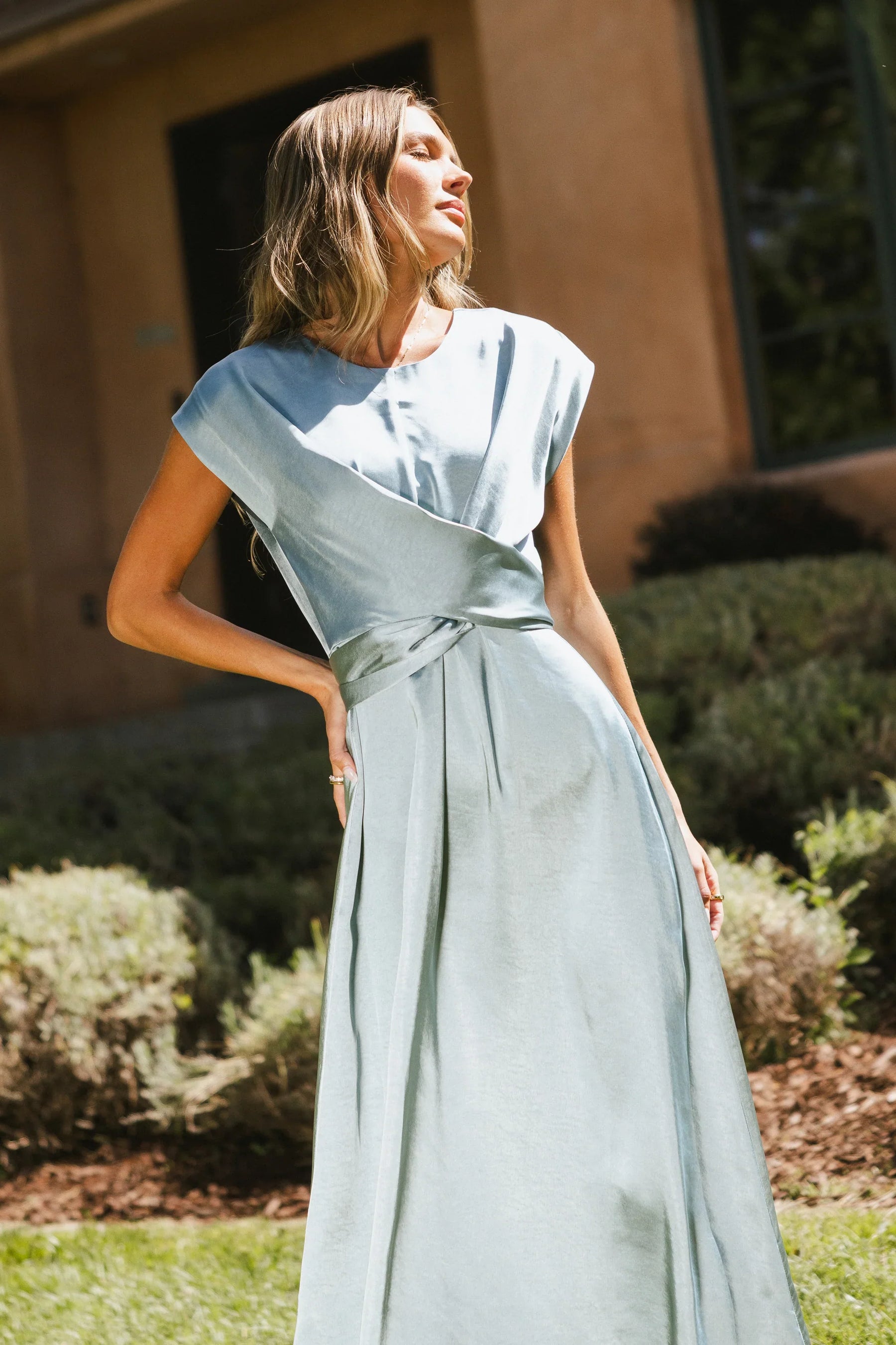 Rosalind Midi Dress in Blue