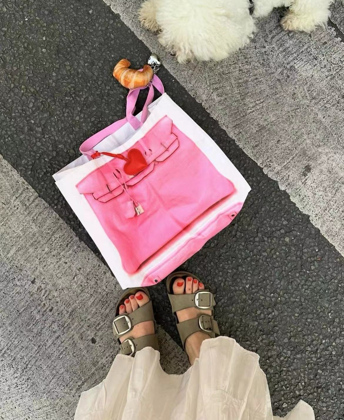 GroceryBags Creative Parody Platinum Bag Print Woven Bag Fire Over The Net Birkin Fitness Casual Bag