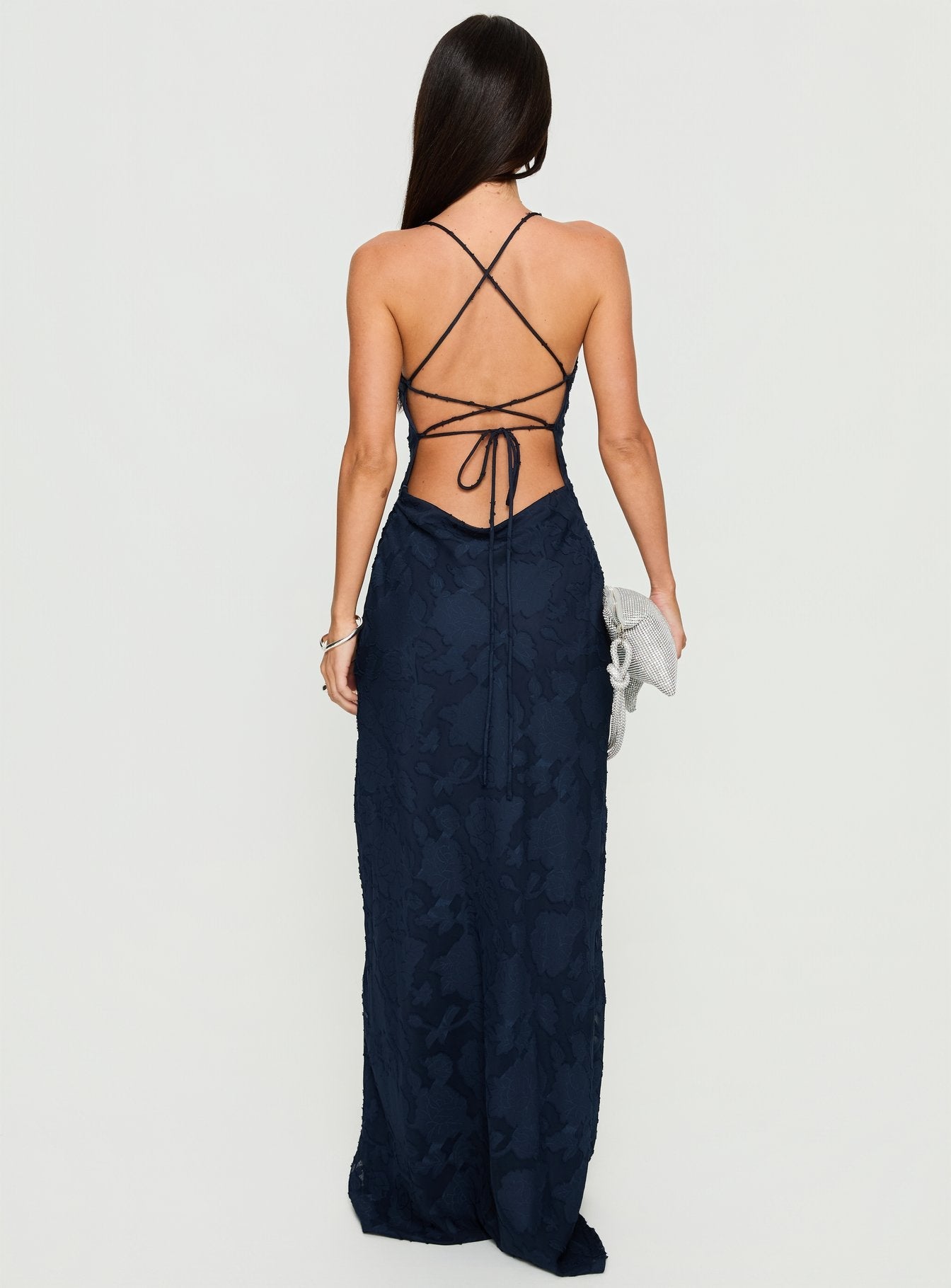 Celena Maxi Dress Navy Burnout Petite