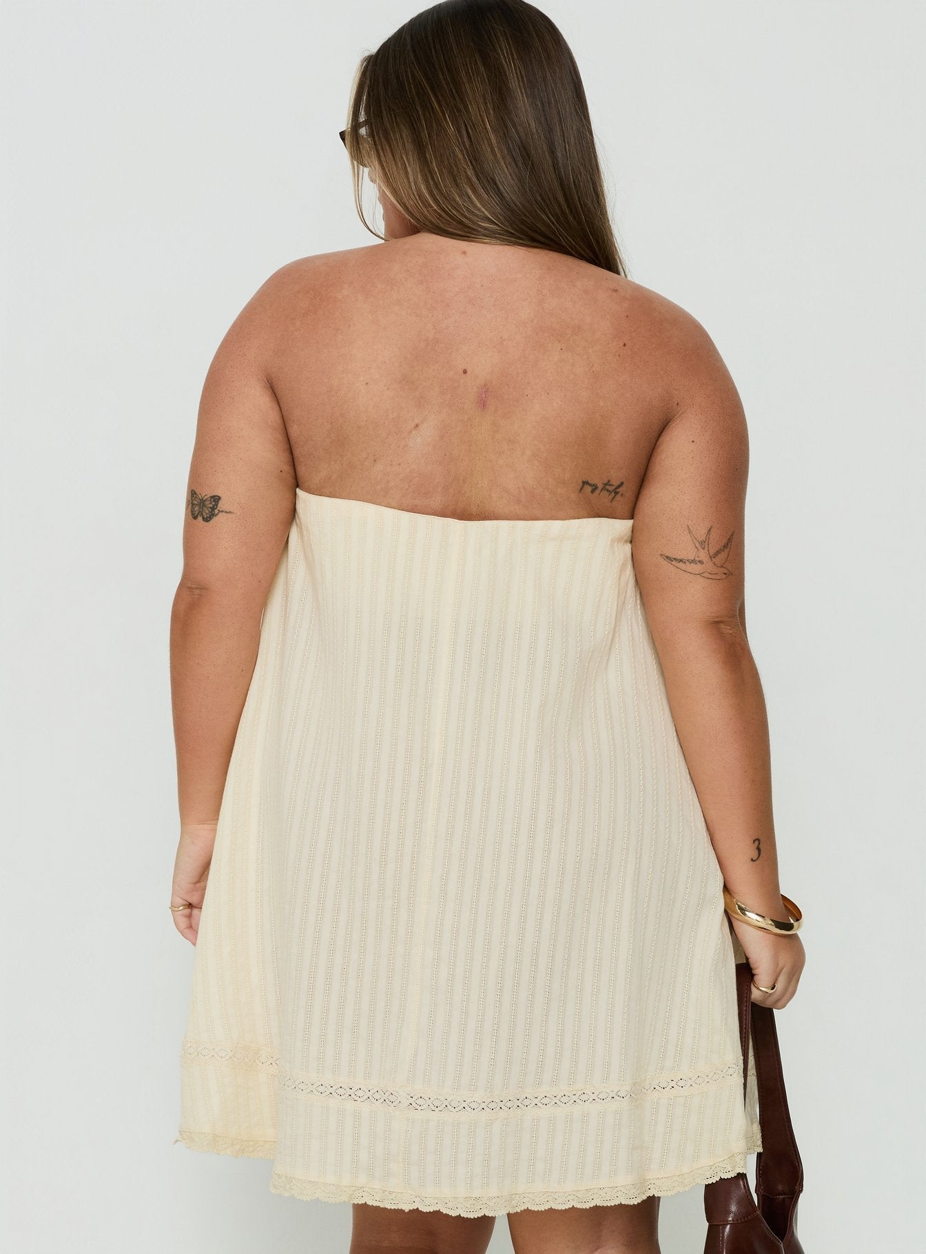 Gypsea Strapless Swing Mini Dress Butter Yellow Curve