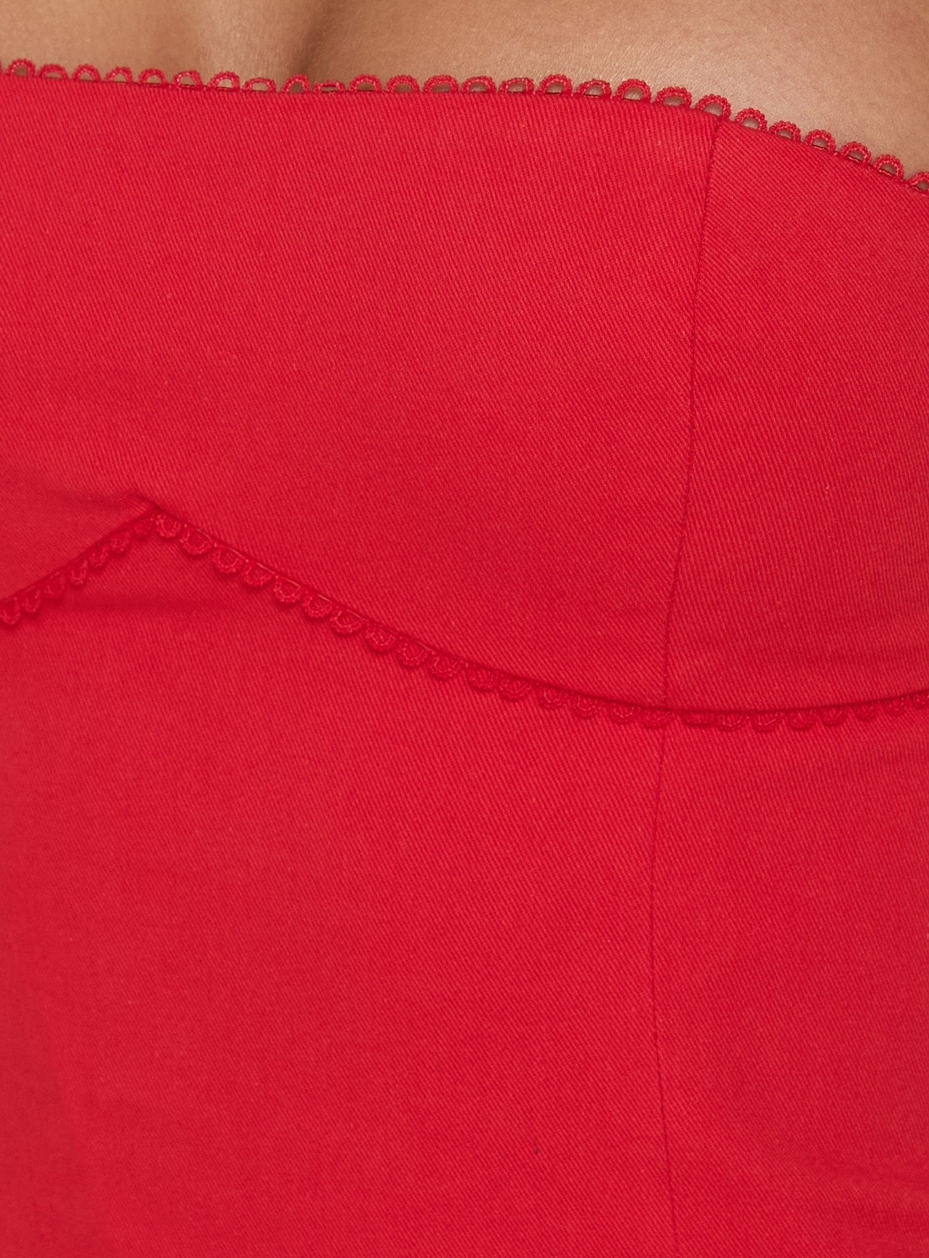 Austina Strapless Drop Waist Mini Dress Red