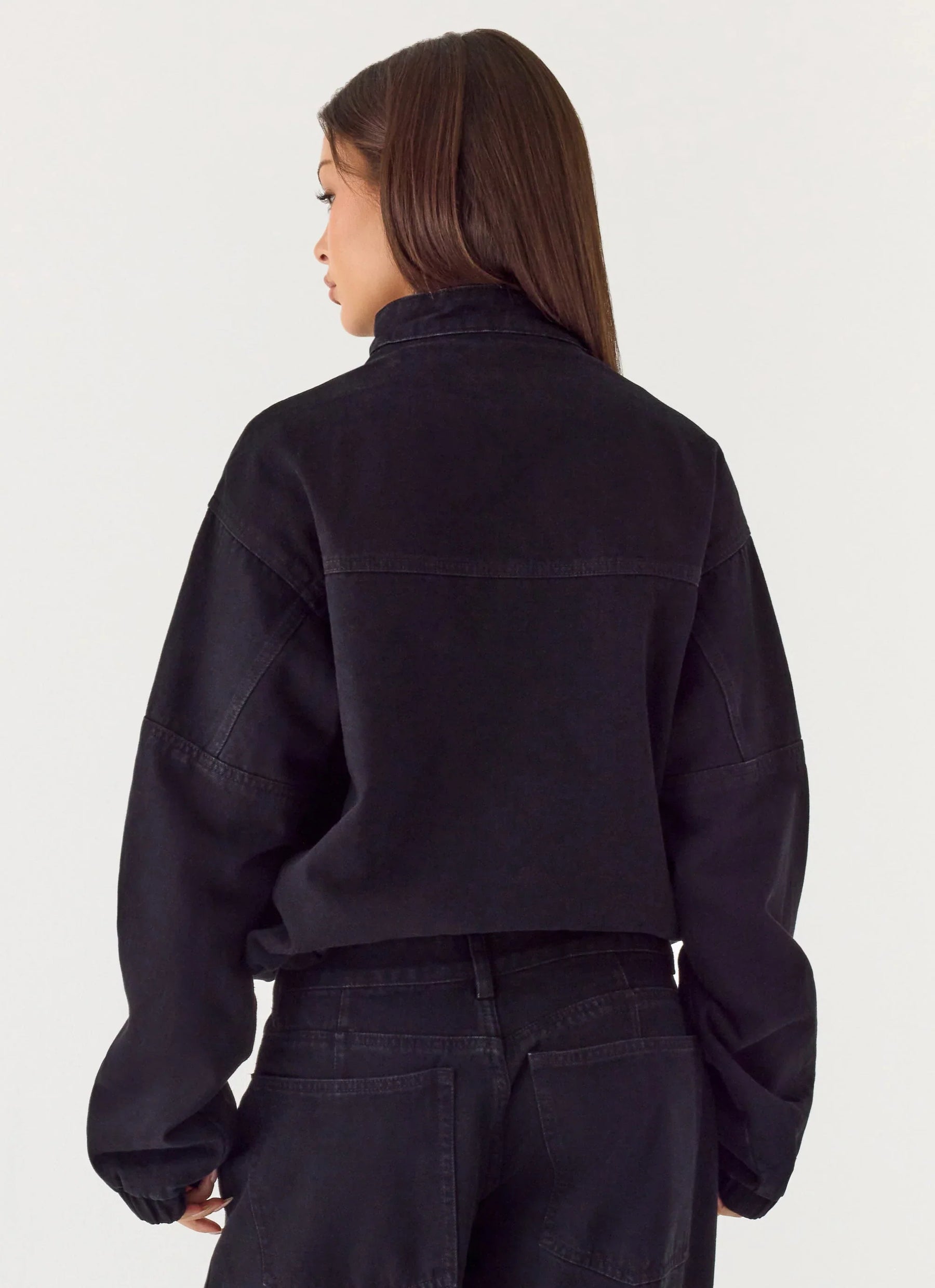 Waylon Denim Bomber Jacket - Black