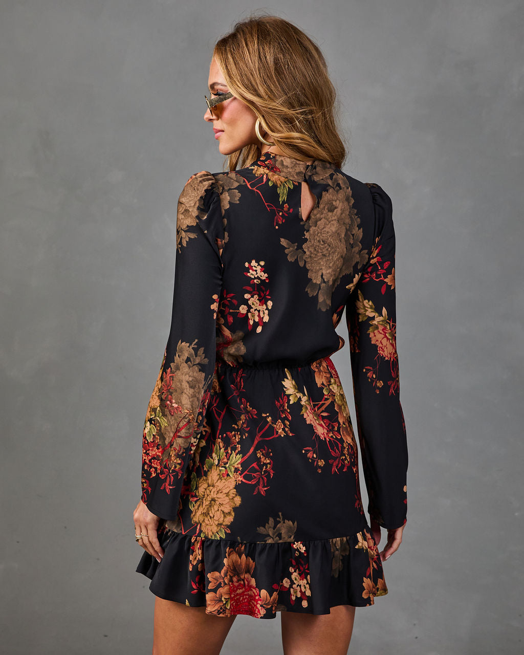 Afternoon Calling Floral Waist Tie Mini Dress