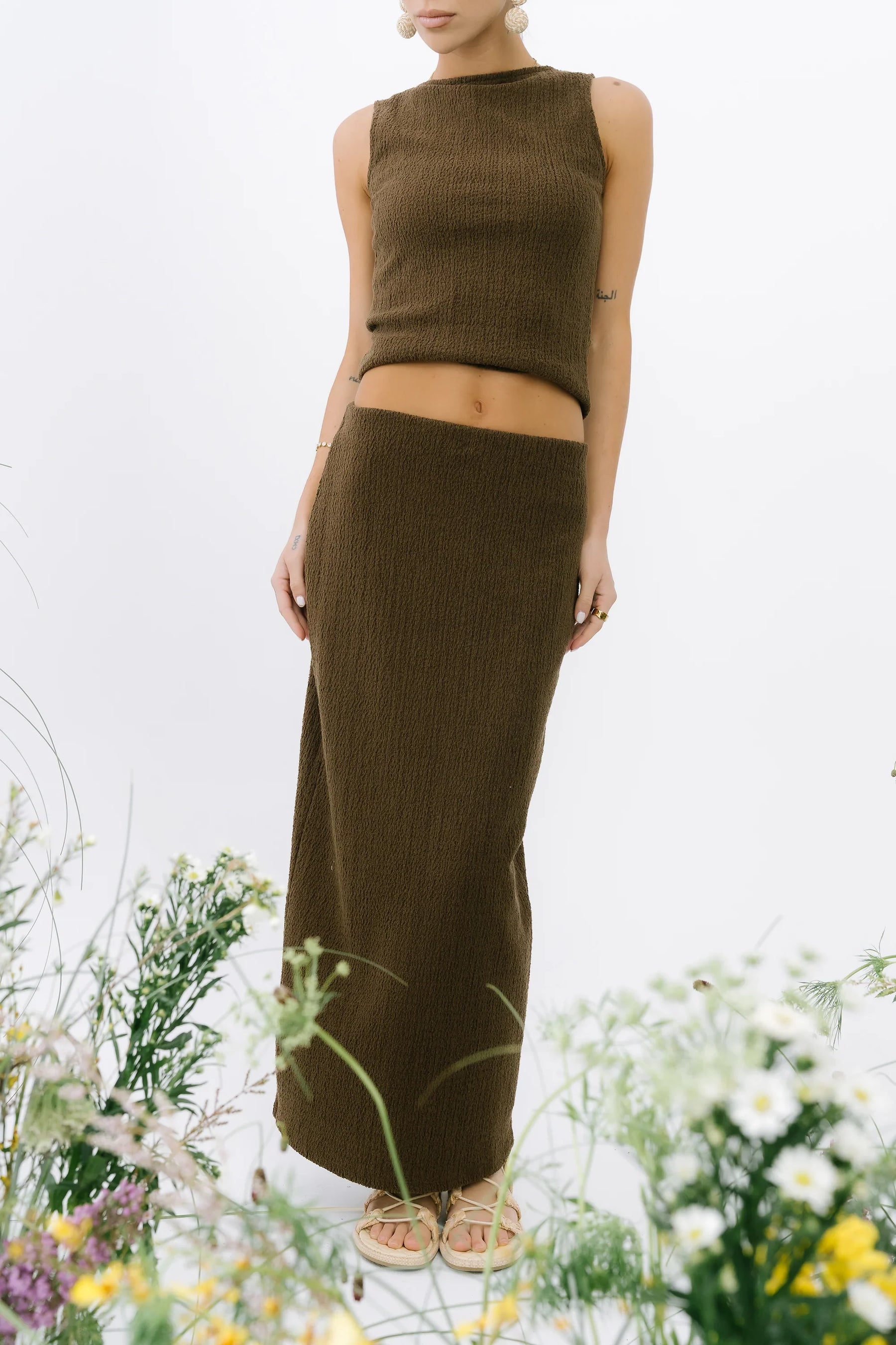 Opal Textured Top in Brown