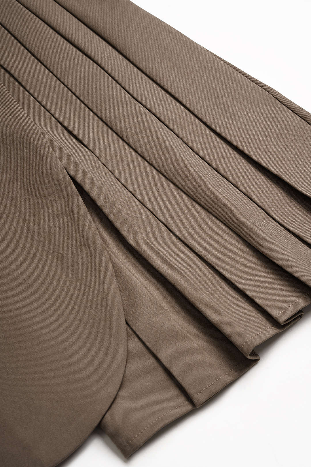 Notched Lapel Tie-Up Asymmetrical Pleated Long Sleeve Mini Dress