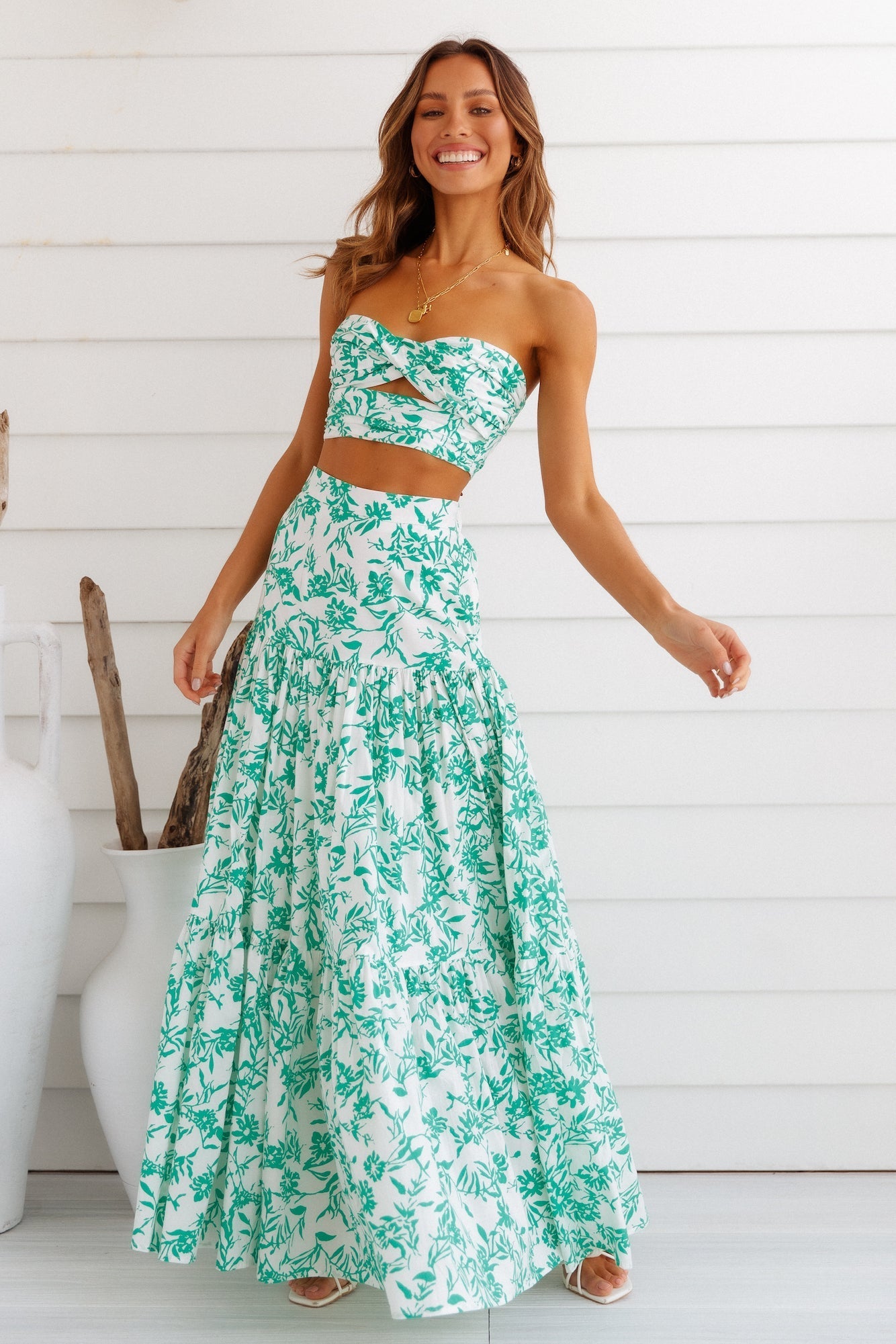 Ayla Maxi Skirt Green