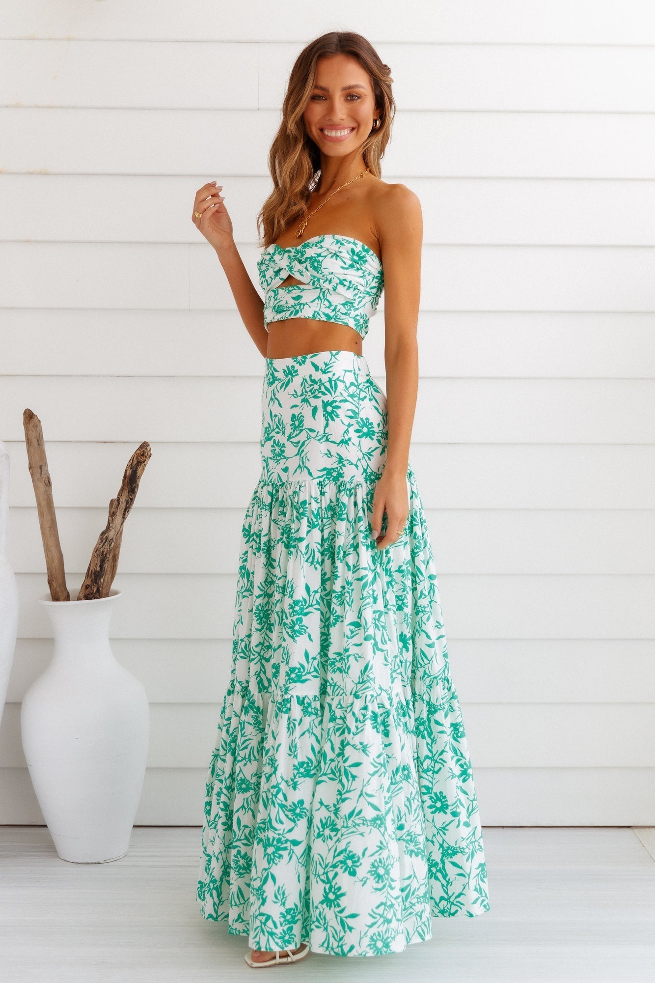 Ayla Maxi Skirt Green
