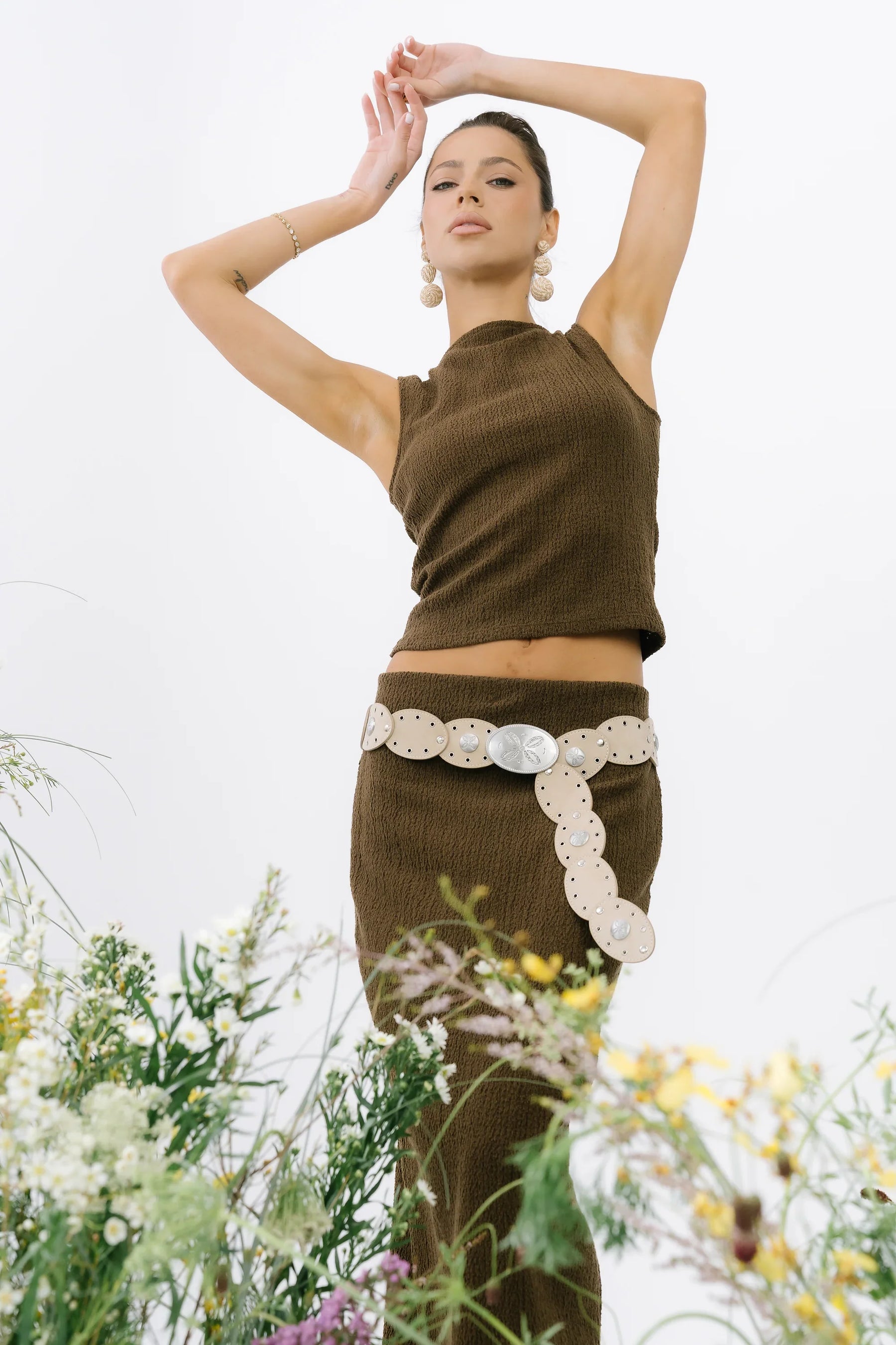 Opal Textured Top in Brown