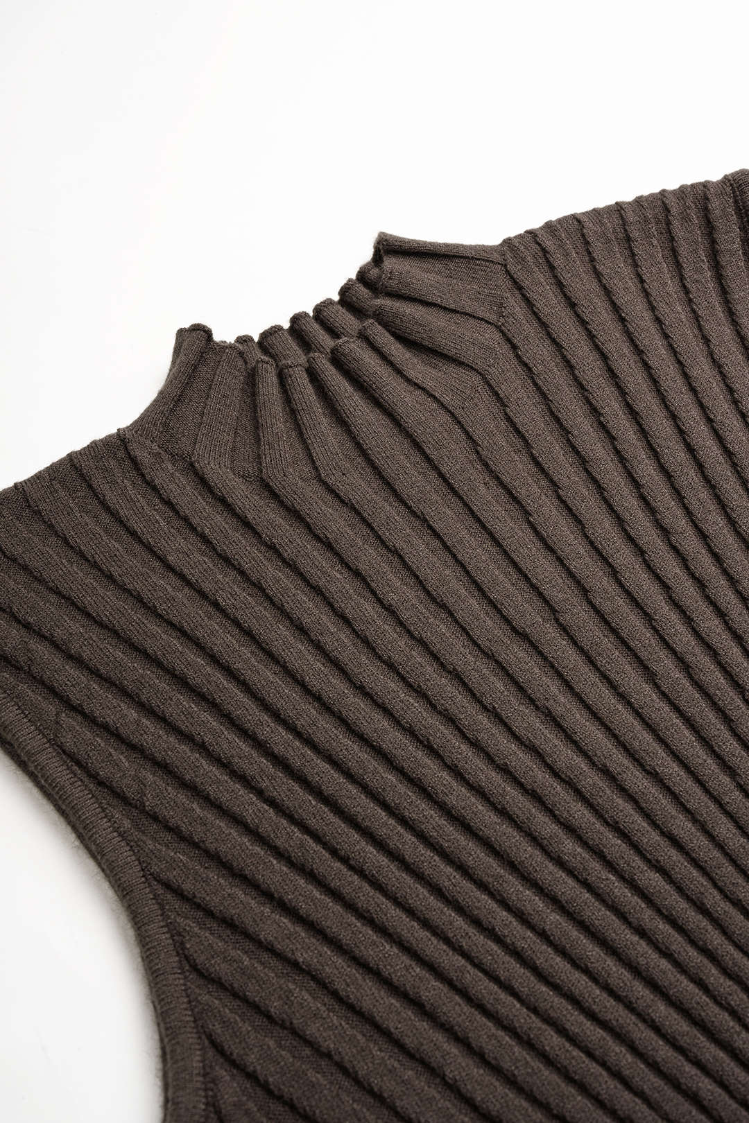 Knit Mock Neck Ribbed Sleeveless Maxi Dress