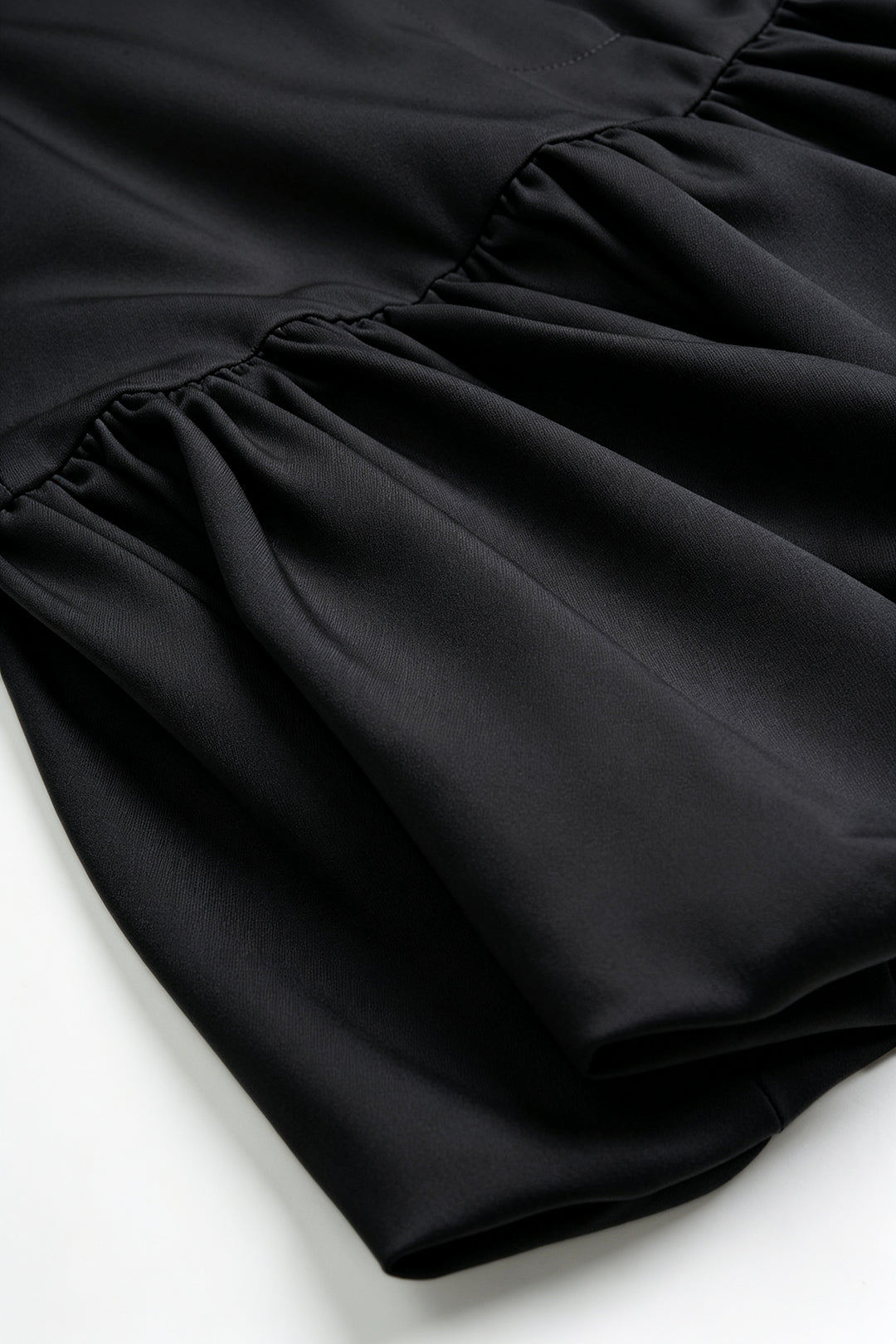 High Waist Ruched Puff Hem Mini Skirt