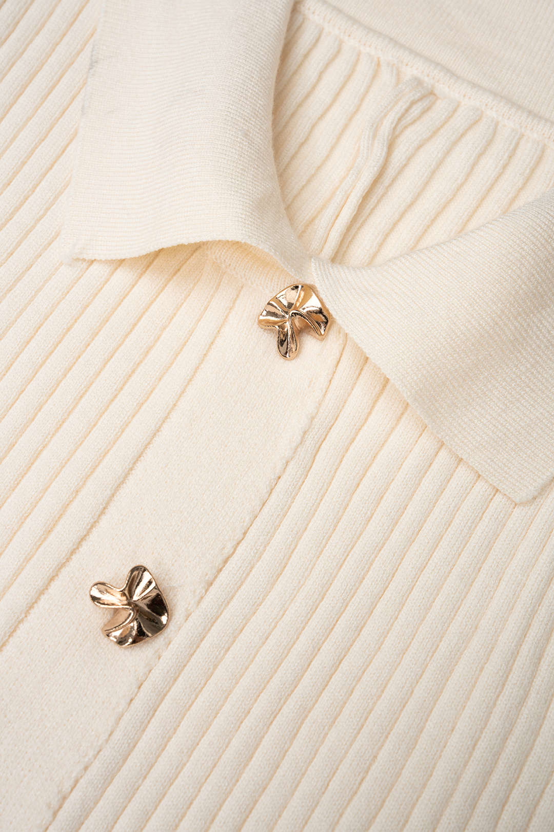Knit Lapel Metallic Button Ribbed Long Sleeve Maxi Dress