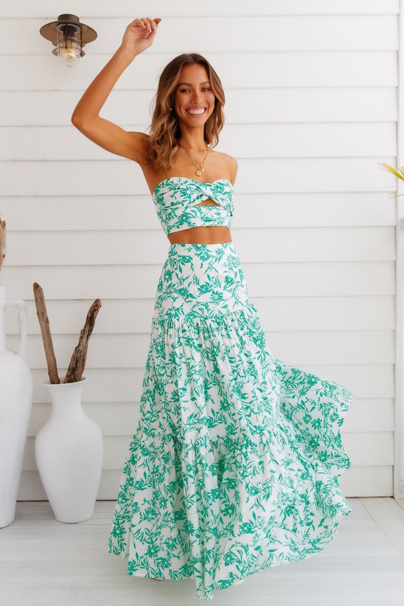 Ayla Maxi Skirt Green