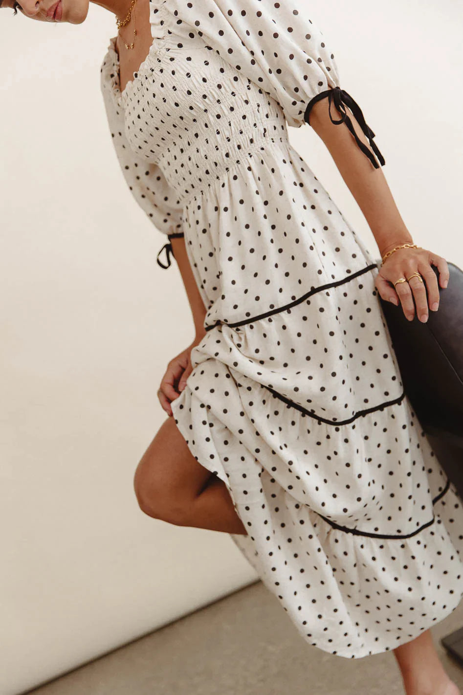 Hunter Smocked Polka Dot Dress