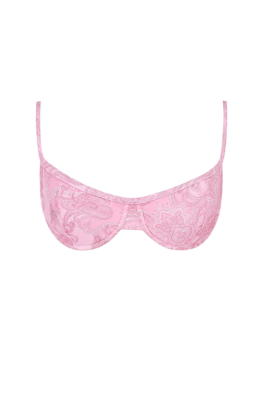 pink paisley underwired bikini top