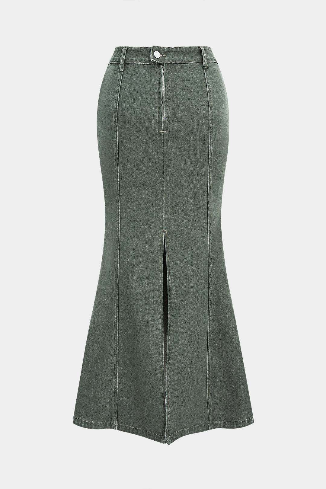Denim High Waist Slit Mermaid Skirt