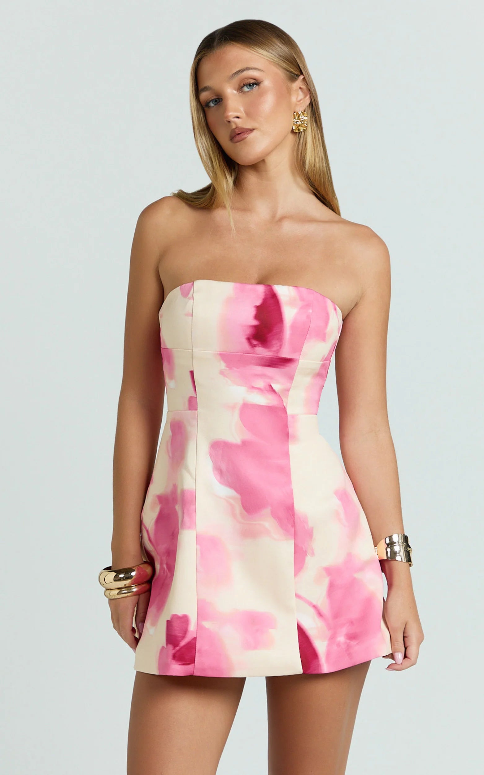 Catharine Mini Dress - Peach