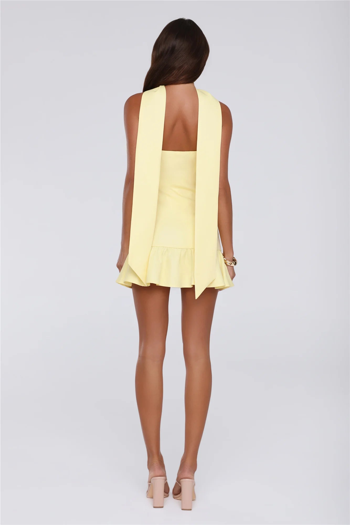 Couture Soirée Strapless Mini Dress Yellow
