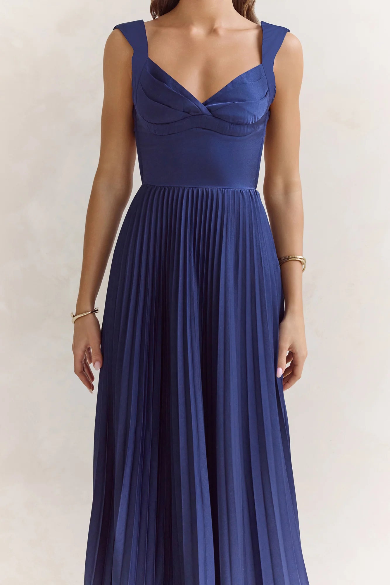 Song Of The Sky Plisse Maxi Dress Navy