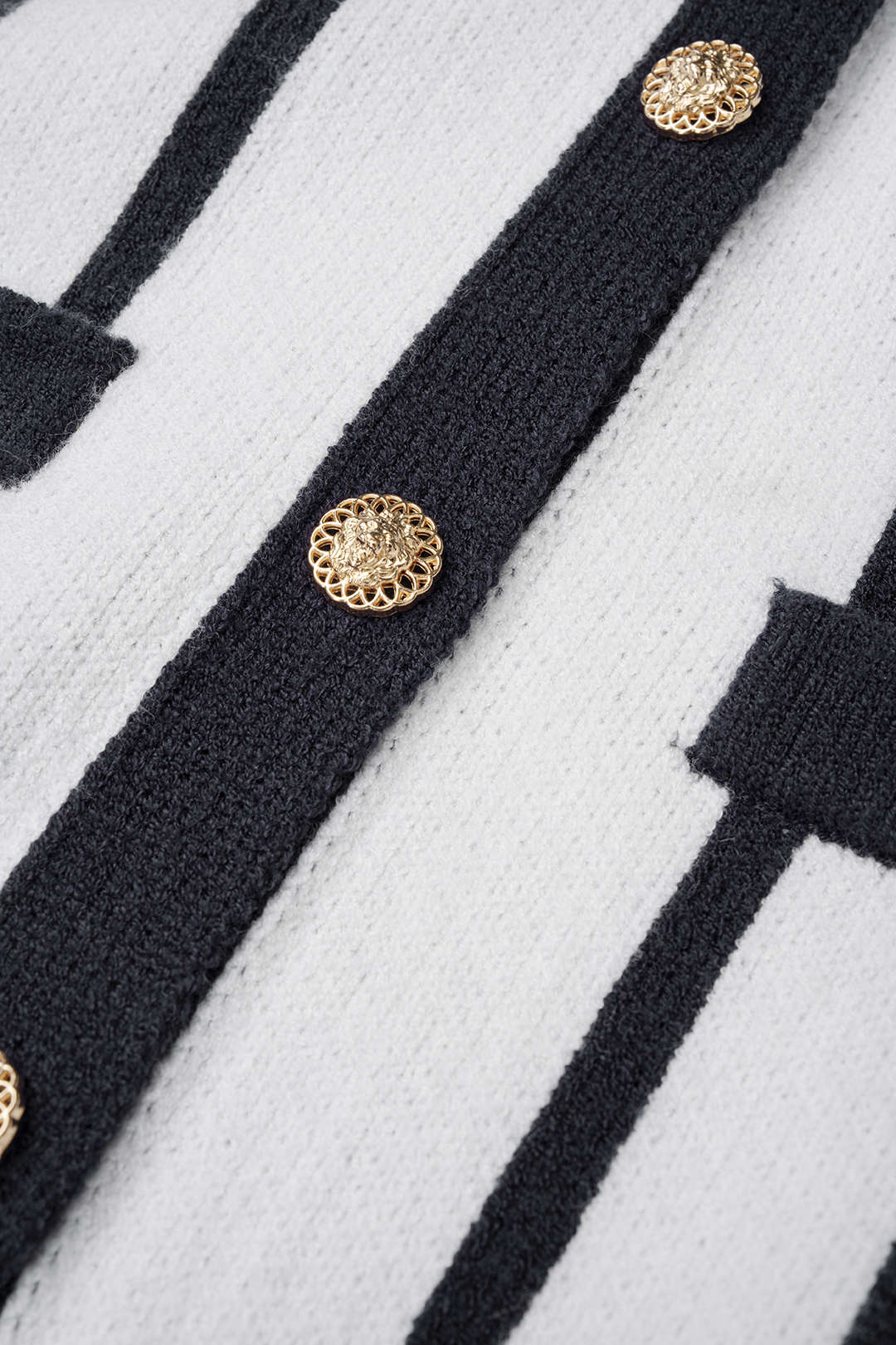 Knit Stripes Print V-Neck Long Sleeve Cardigan And Round Neck Sleeveless Mini Dress Set