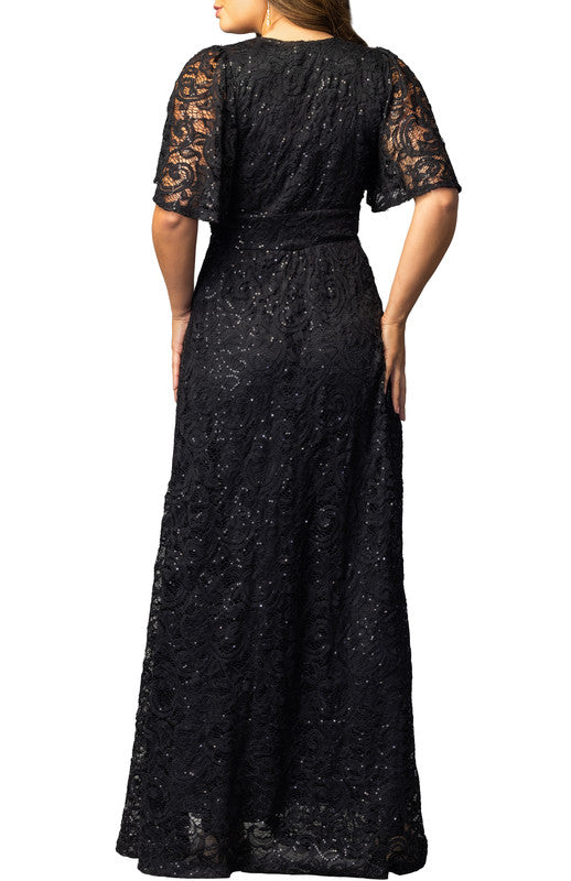 Luminous Sequin Lace Evening Gown