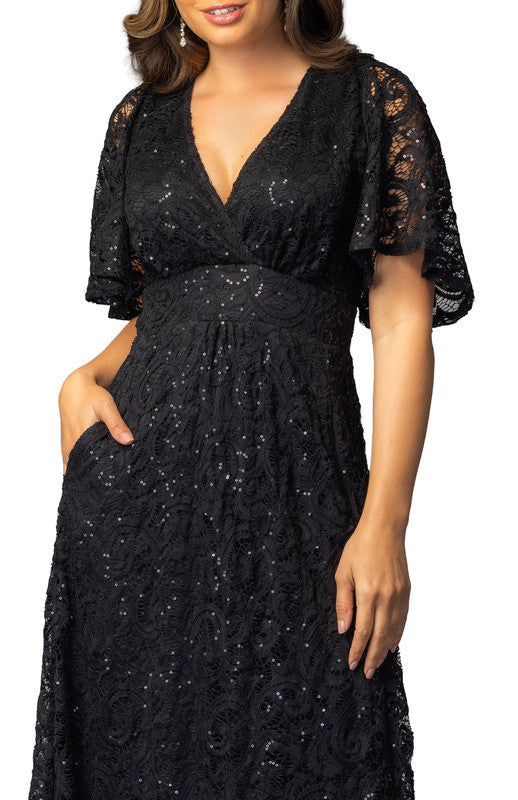 Luminous Sequin Lace Evening Gown