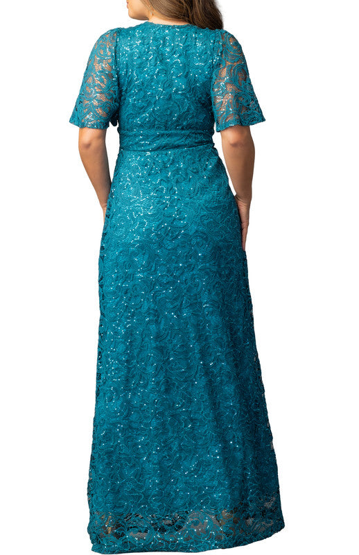 Luminous Sequin Lace Evening Gown