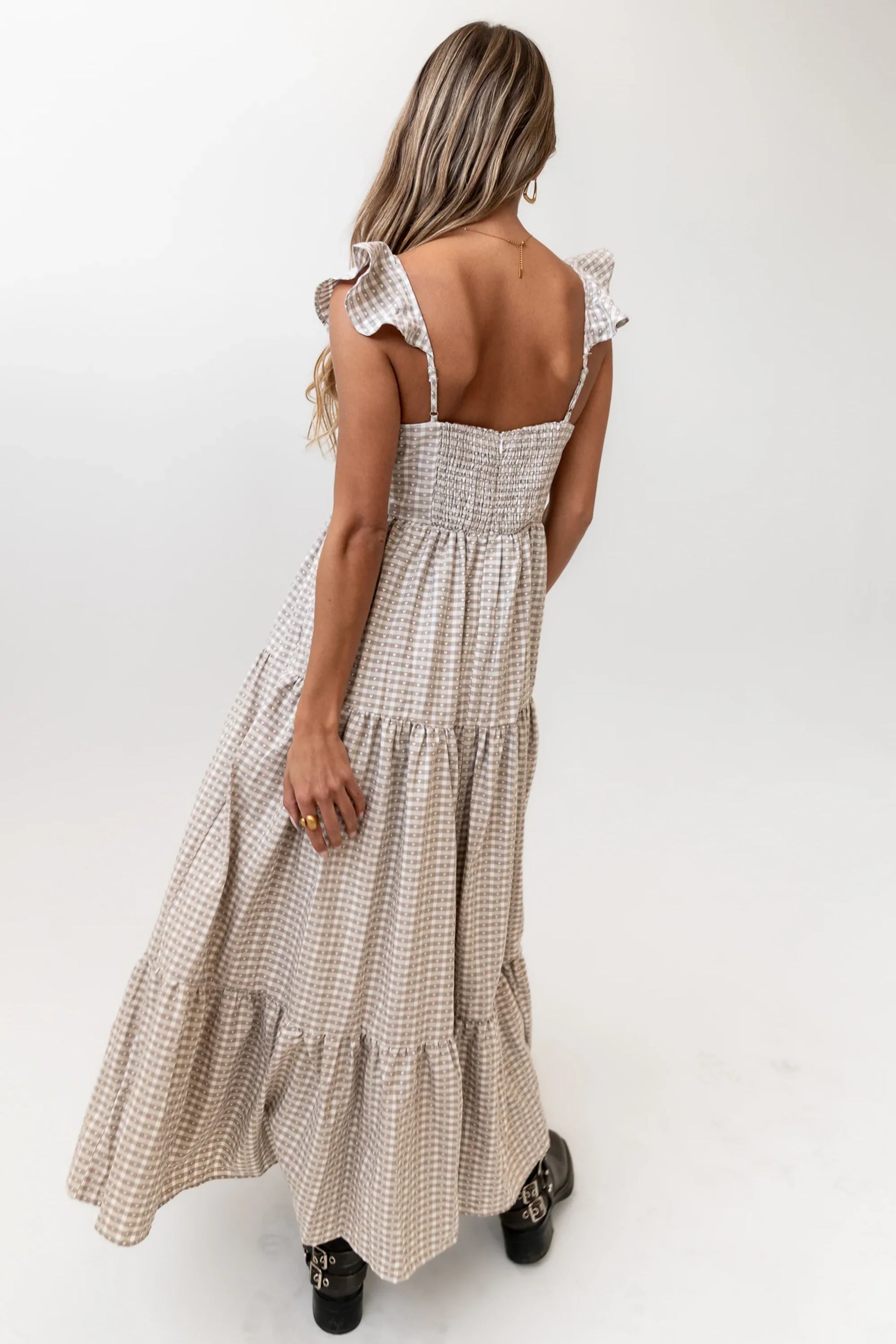 Salome Gingham Maxi Dress