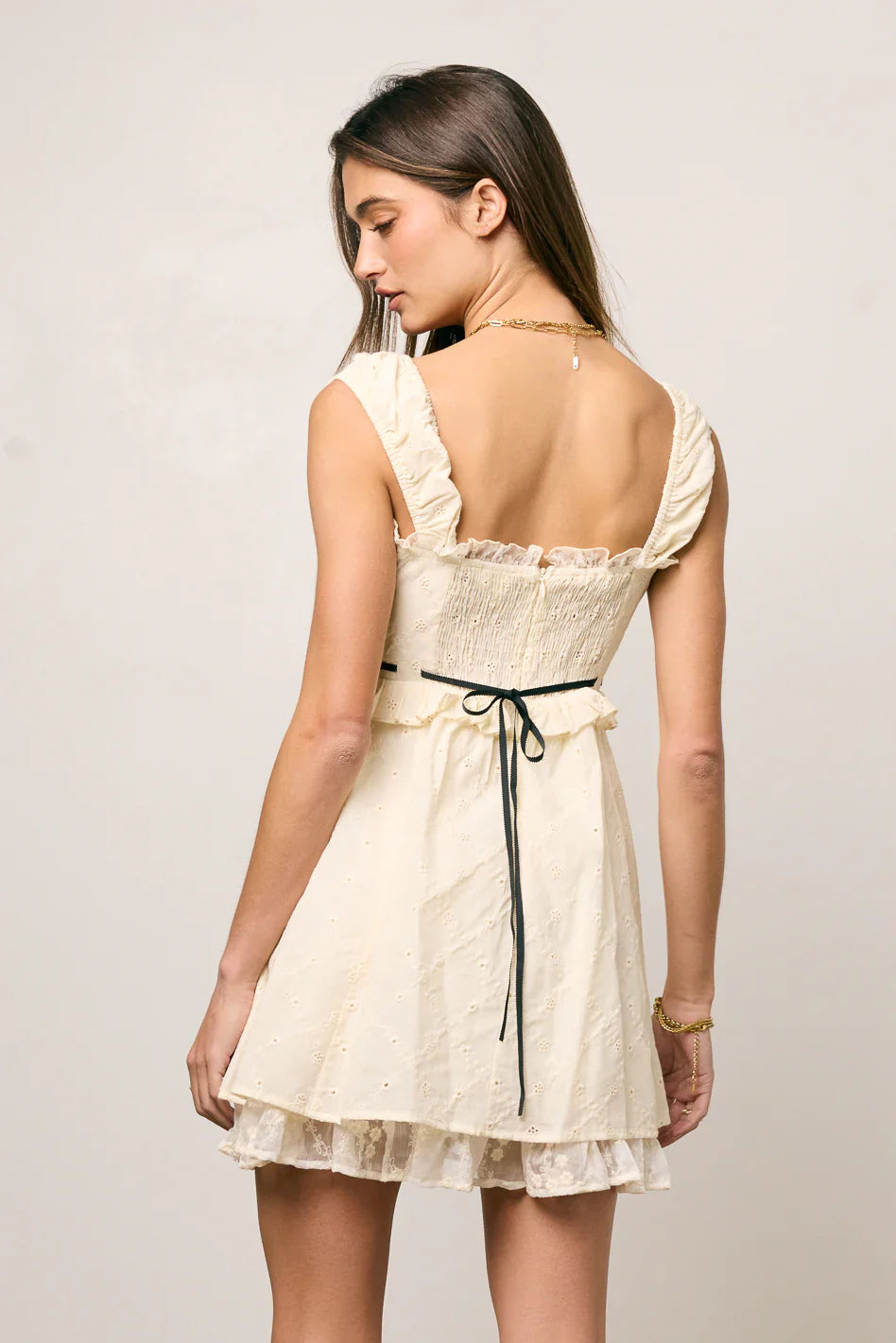Teddie Embroidered Mini Dress