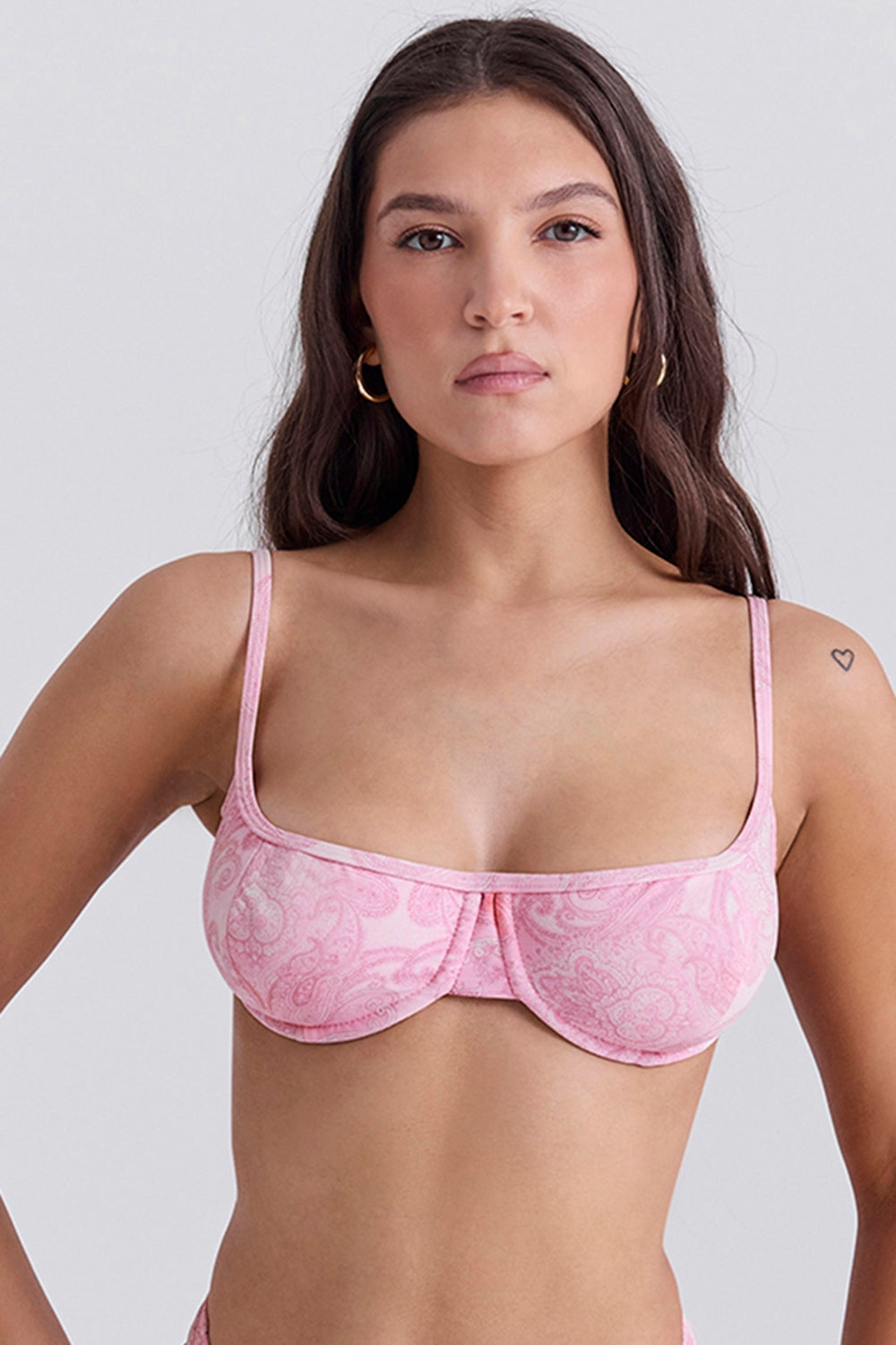 pink paisley underwired bikini top