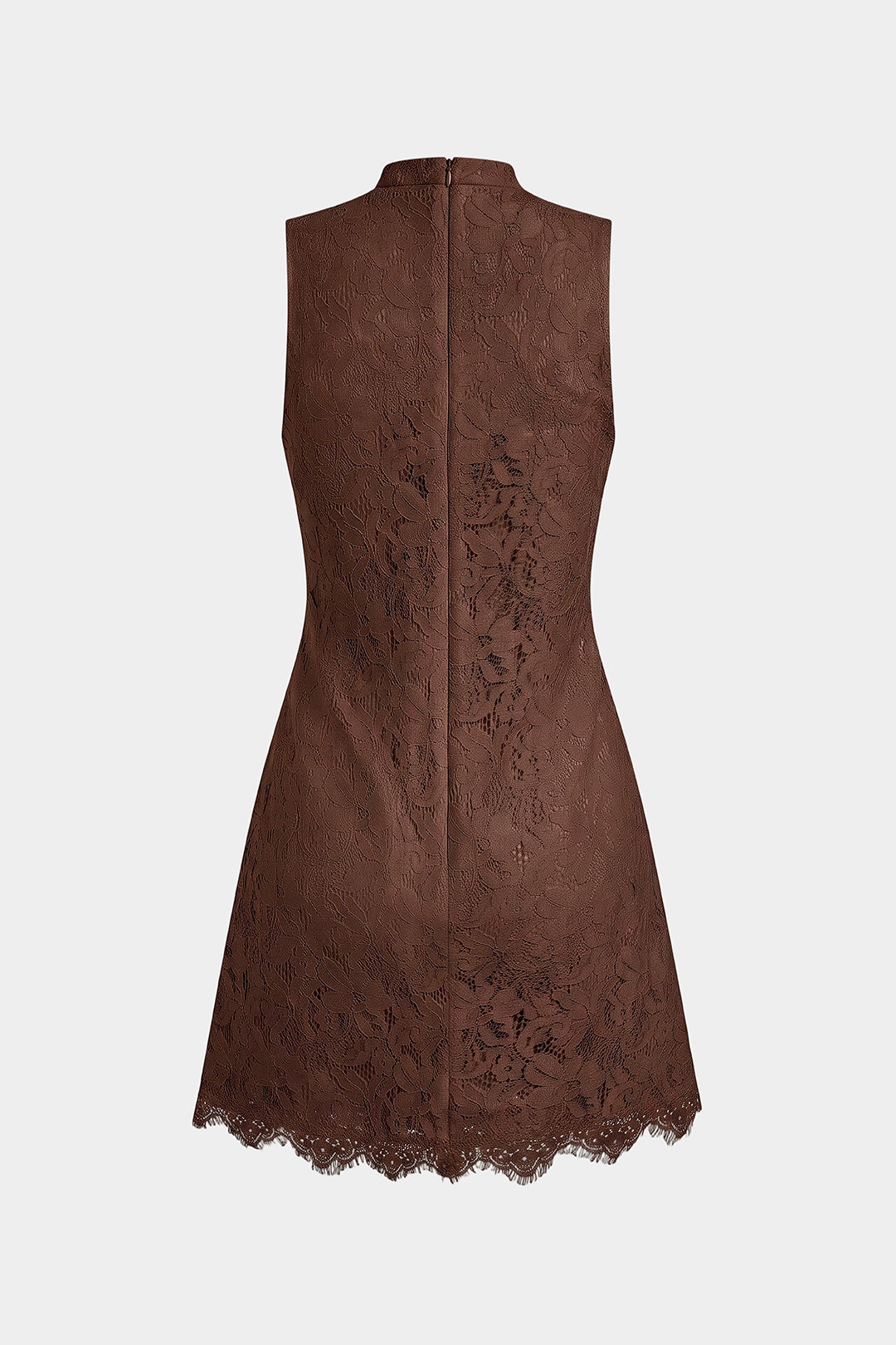 Lace Pearls Decor Asymmetrical Sleeveless Mini Dress
