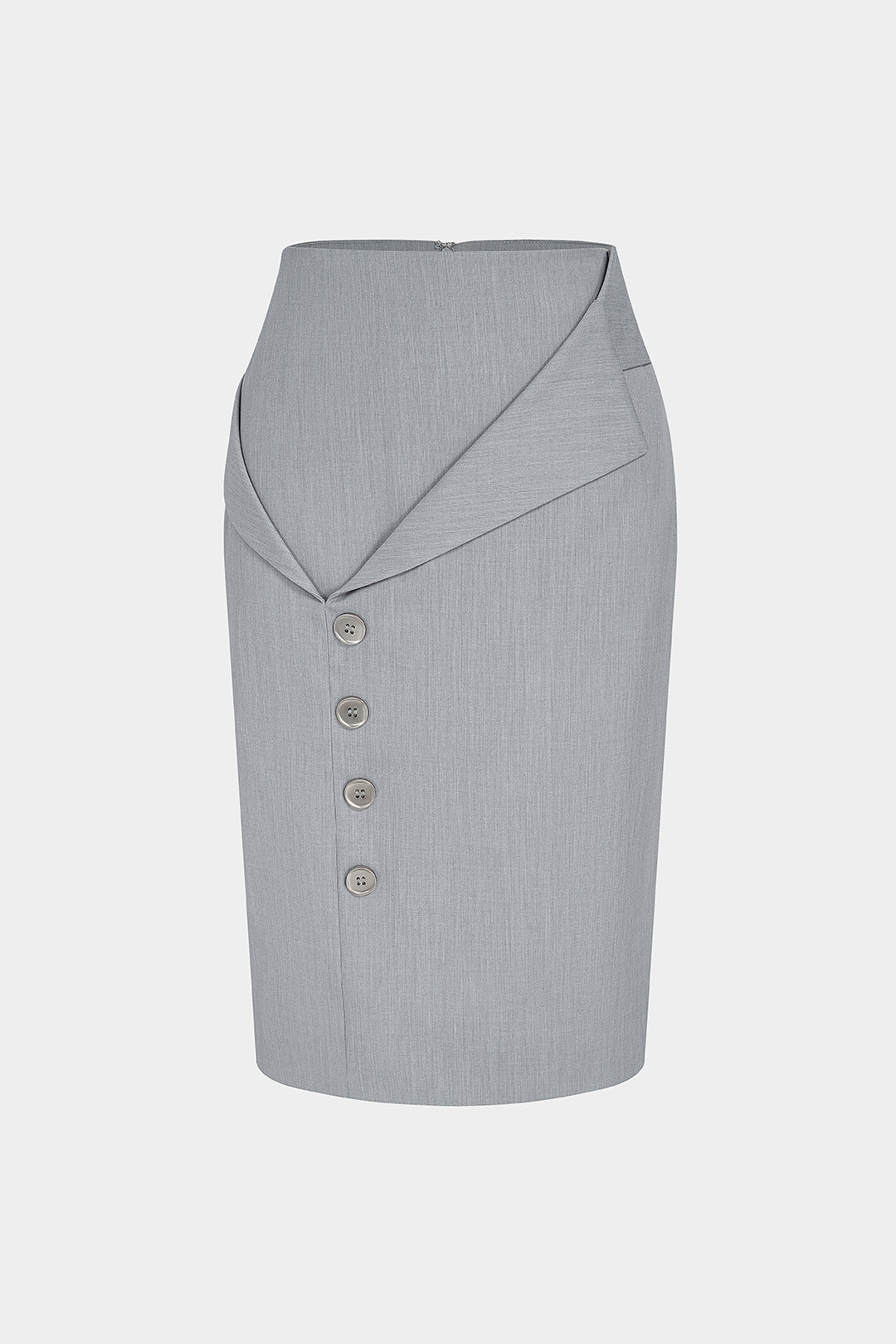 Asymmetrical Button Skirt