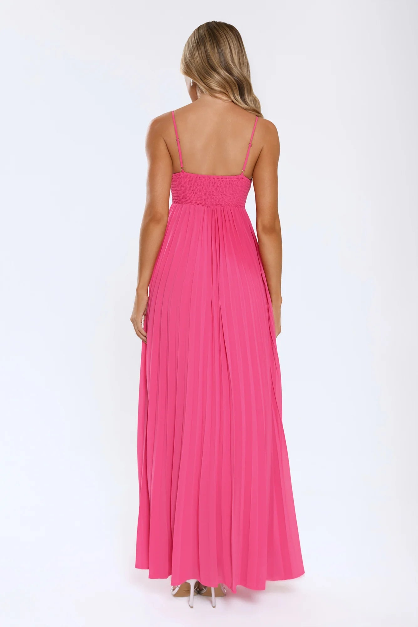 A Little Drama Strapless Maxi Dress Pink