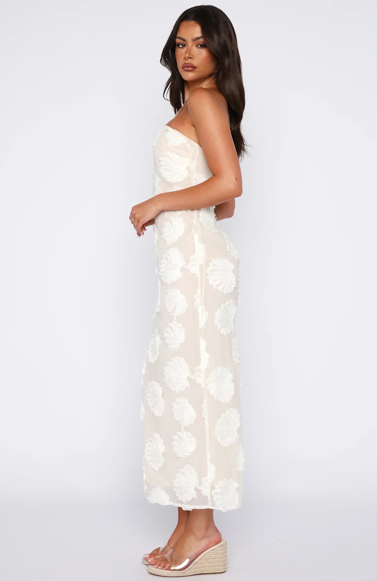 Paradise Cove Strapless Maxi Dress Cream