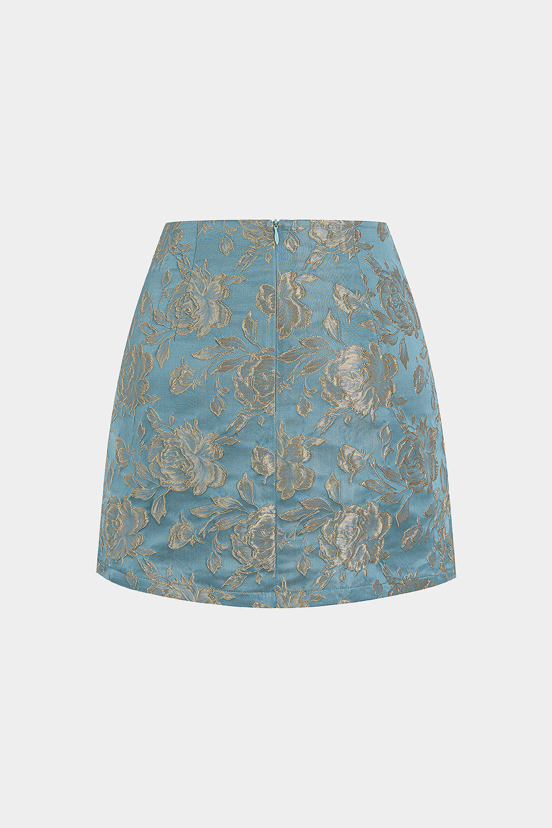 Jacquard Side Slit Frog Button Mini Skirt