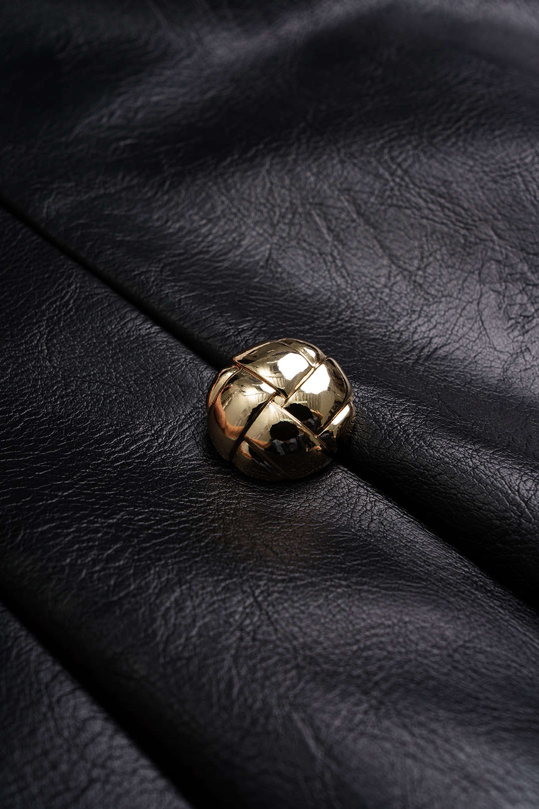 Faux Leather Button High Waist Skirt