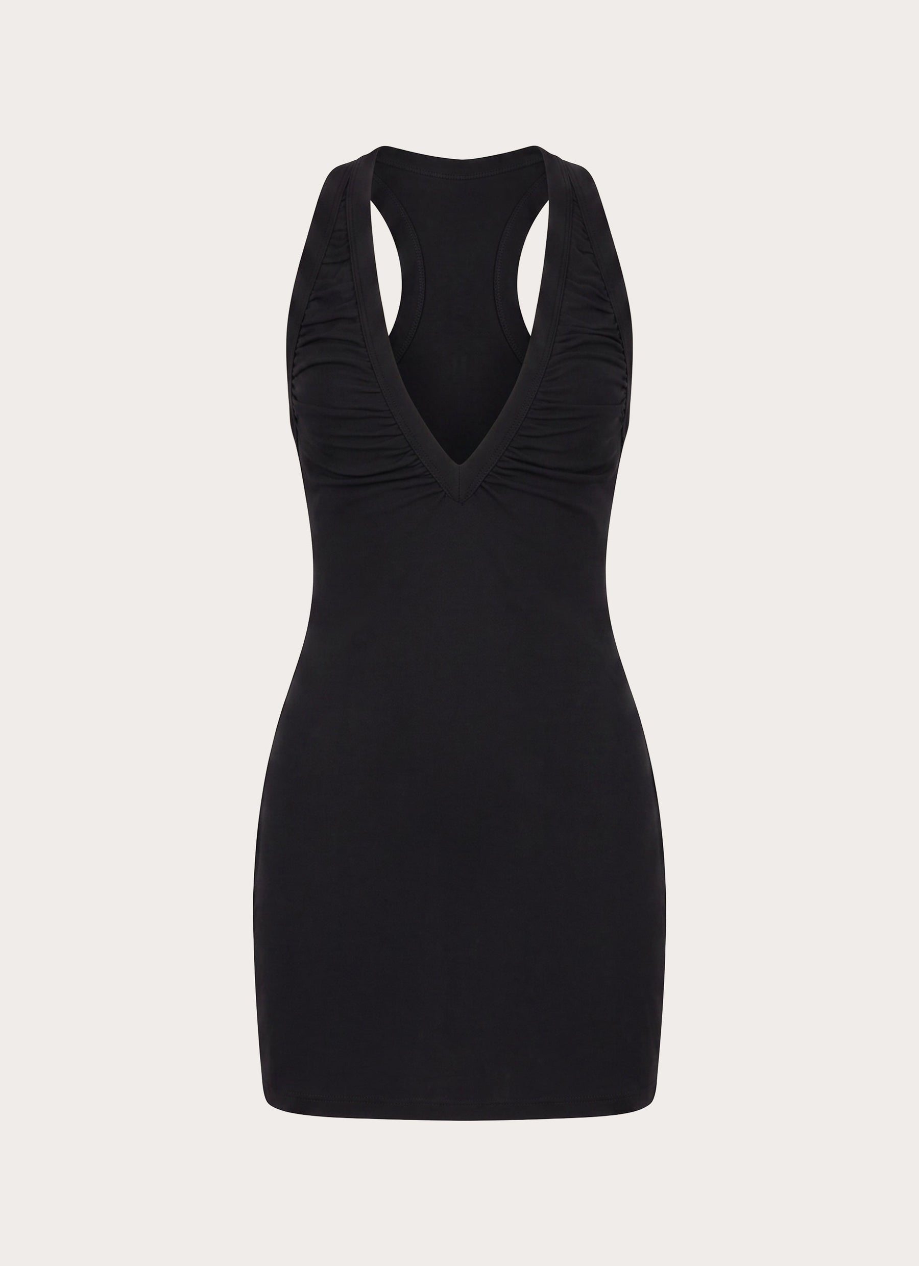 Amelina Ruched Mini Dress - Black