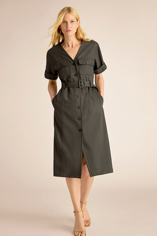 Artemis Safari Dress - Everyday Twill :: Anchor