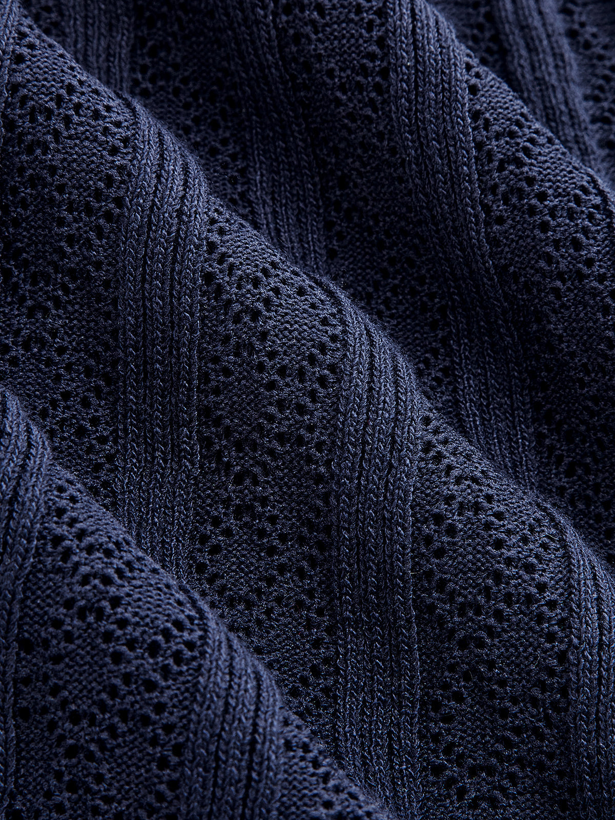 Denim Collar Ribbed Knit Maxi Dress